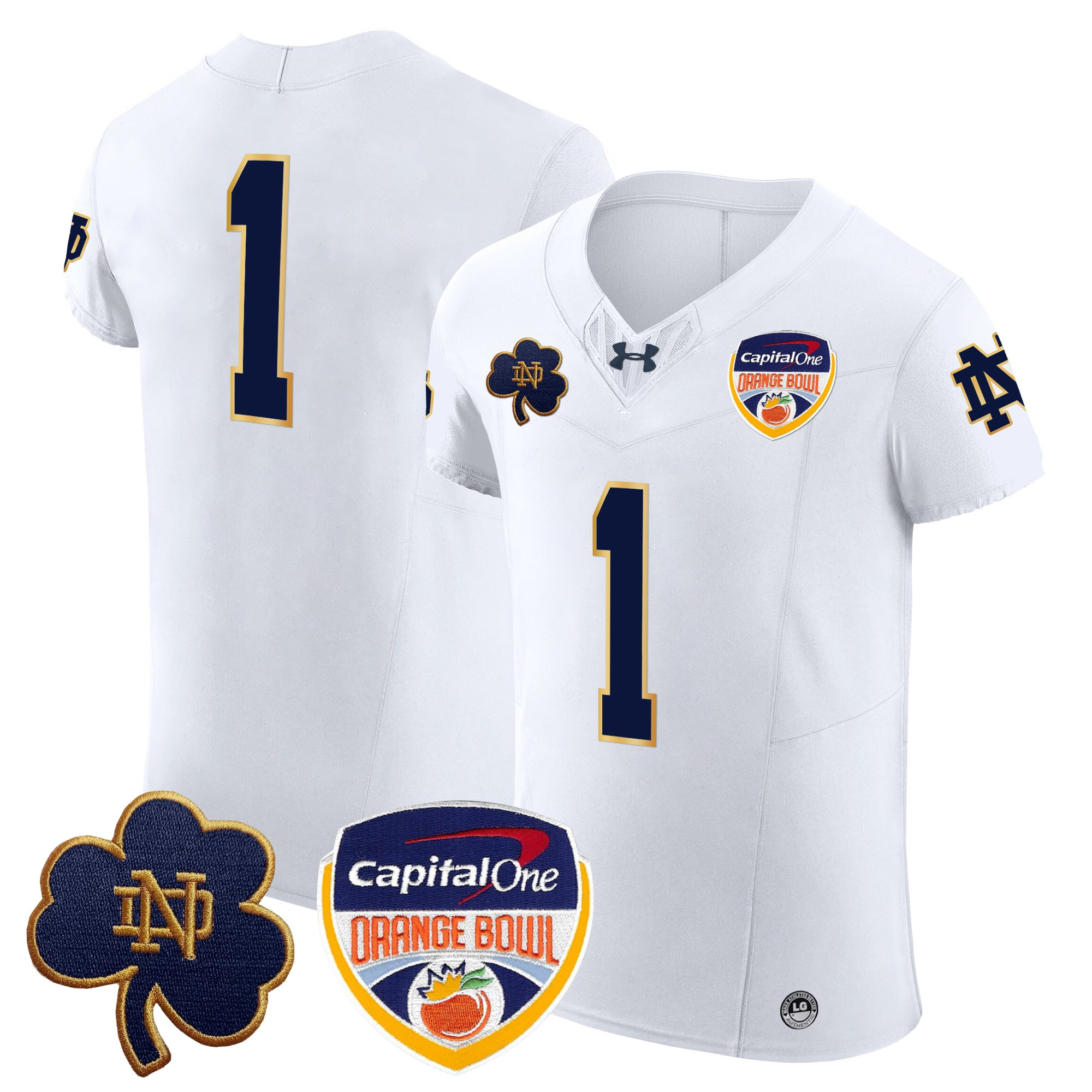 Men's Notre Dame Fighting Irish 2024 Orange Bowl Patch Vapor Elite Jersey - All Stitched