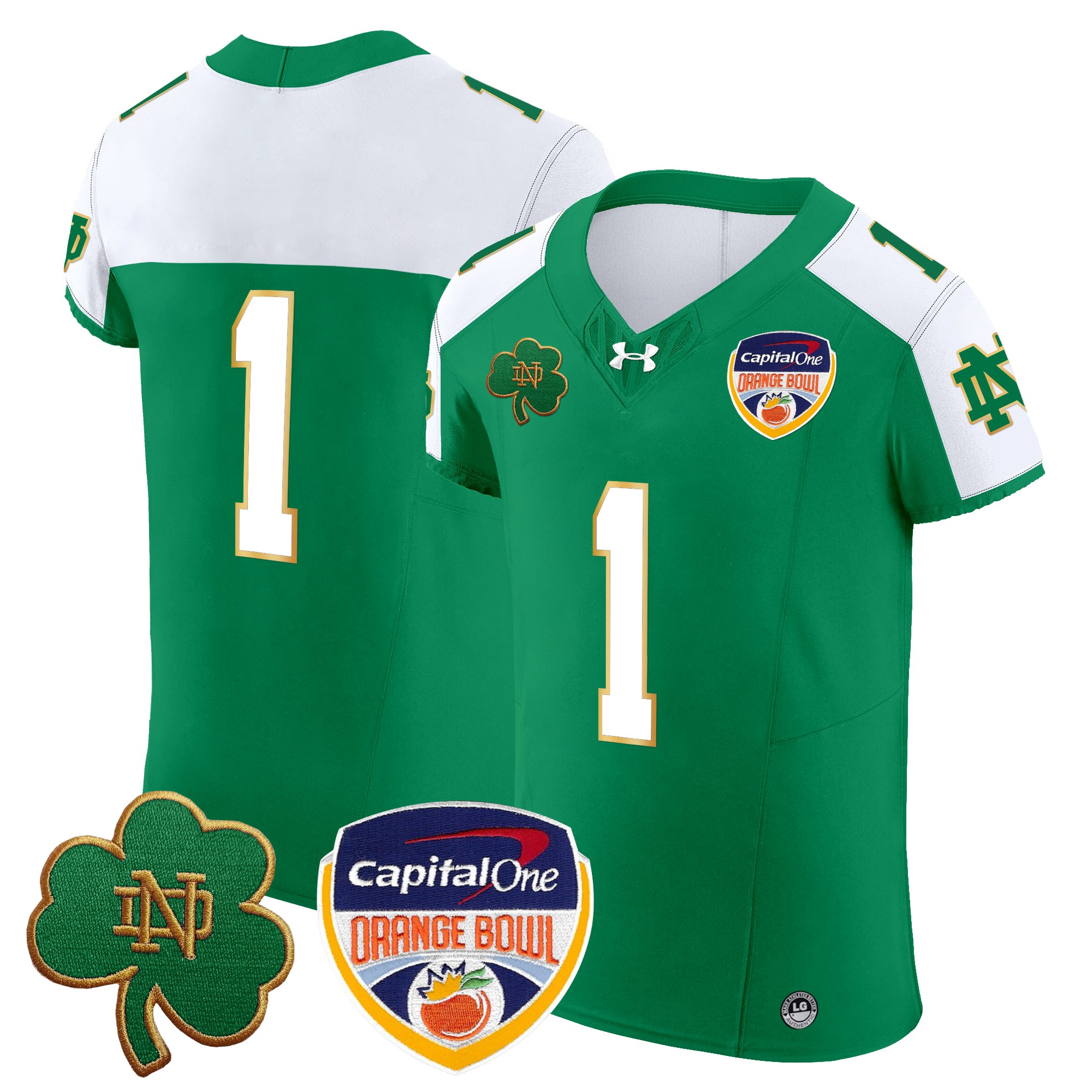 Men's Notre Dame Fighting Irish 2024 Orange Bowl Patch Vapor Elite Jersey - All Stitched