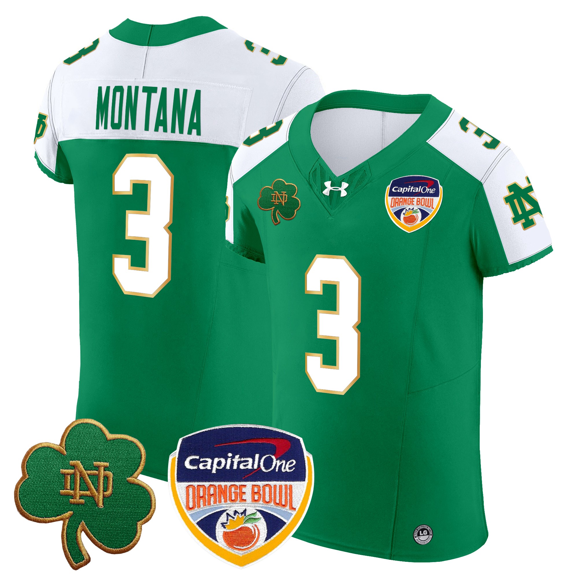 Men's Notre Dame Fighting Irish 2024 Orange Bowl Patch Vapor Elite Jersey - All Stitched
