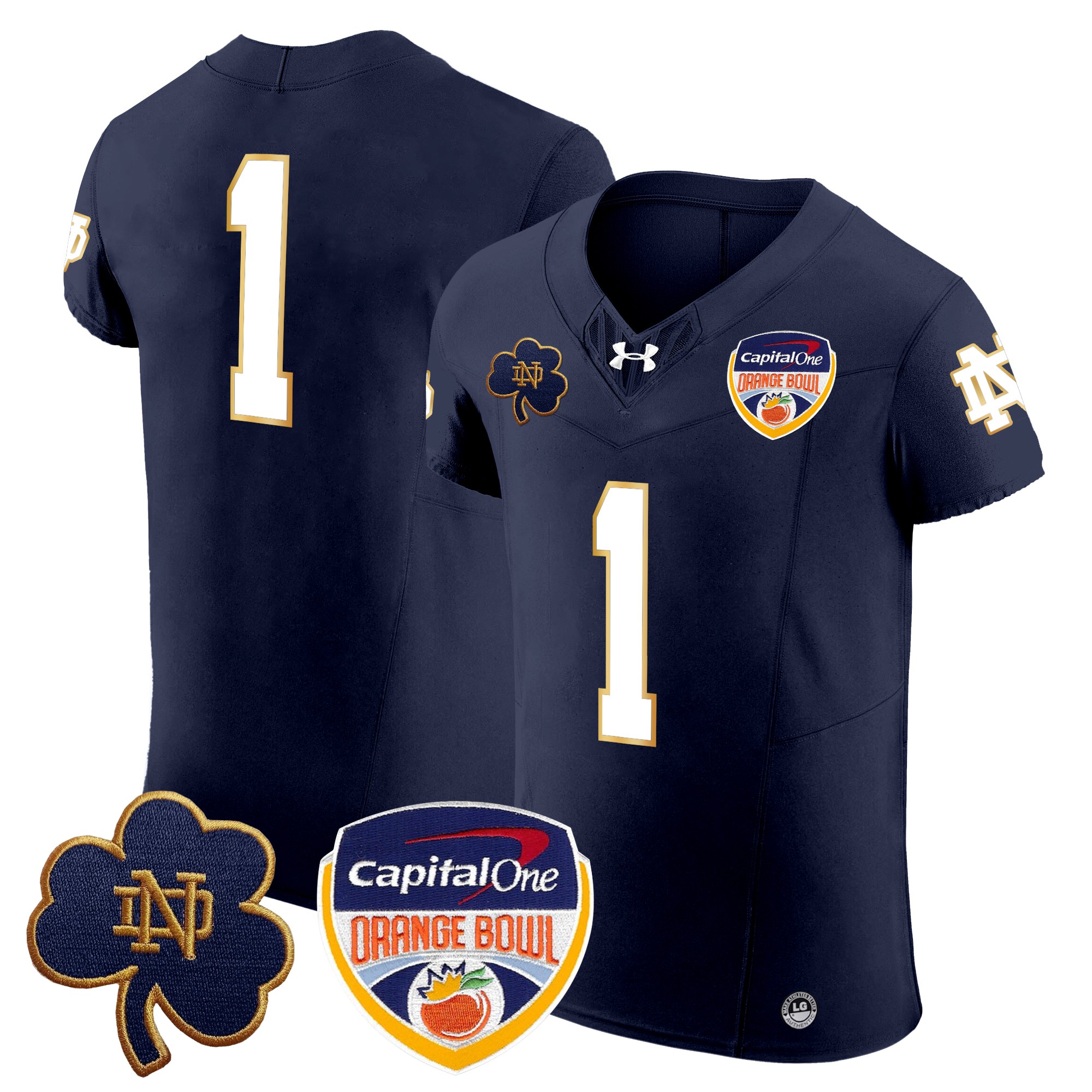 Men's Notre Dame Fighting Irish 2024 Orange Bowl Patch Vapor Elite Jersey - All Stitched
