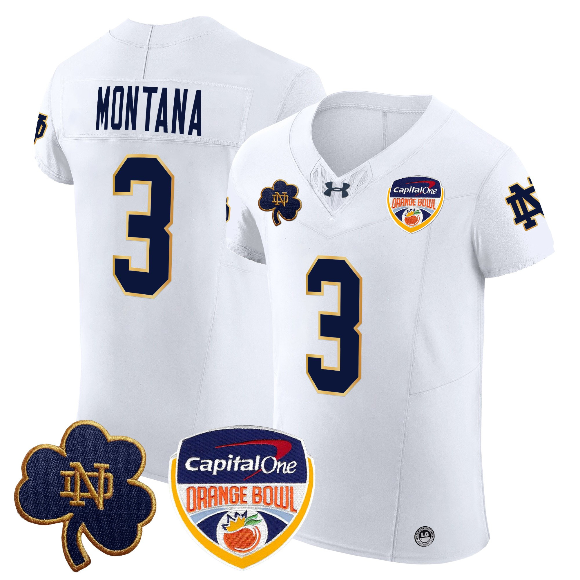 Men's Notre Dame Fighting Irish 2024 Orange Bowl Patch Vapor Elite Jersey - All Stitched