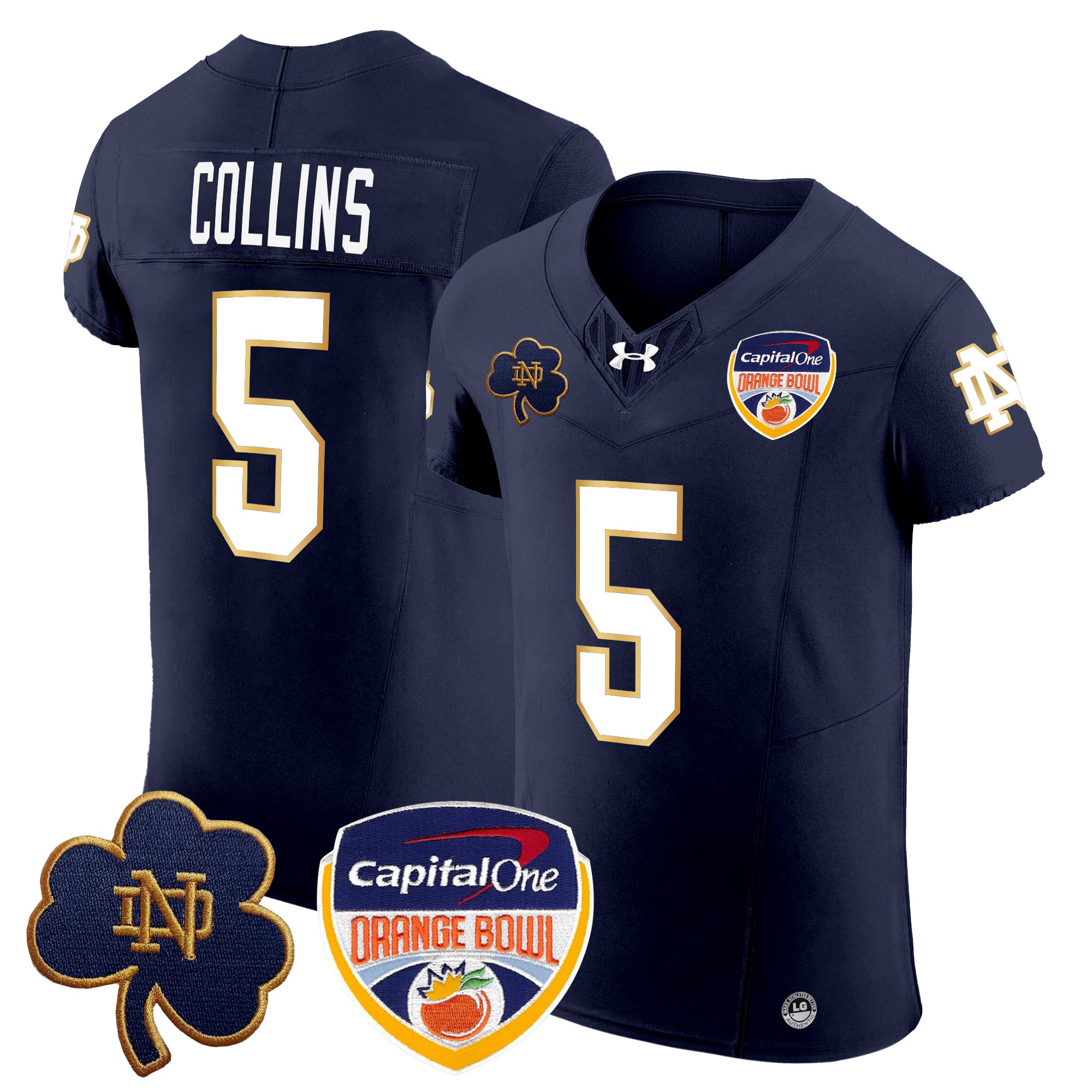 Men's Notre Dame Fighting Irish 2024 Orange Bowl Patch Vapor Elite Jersey - All Stitched