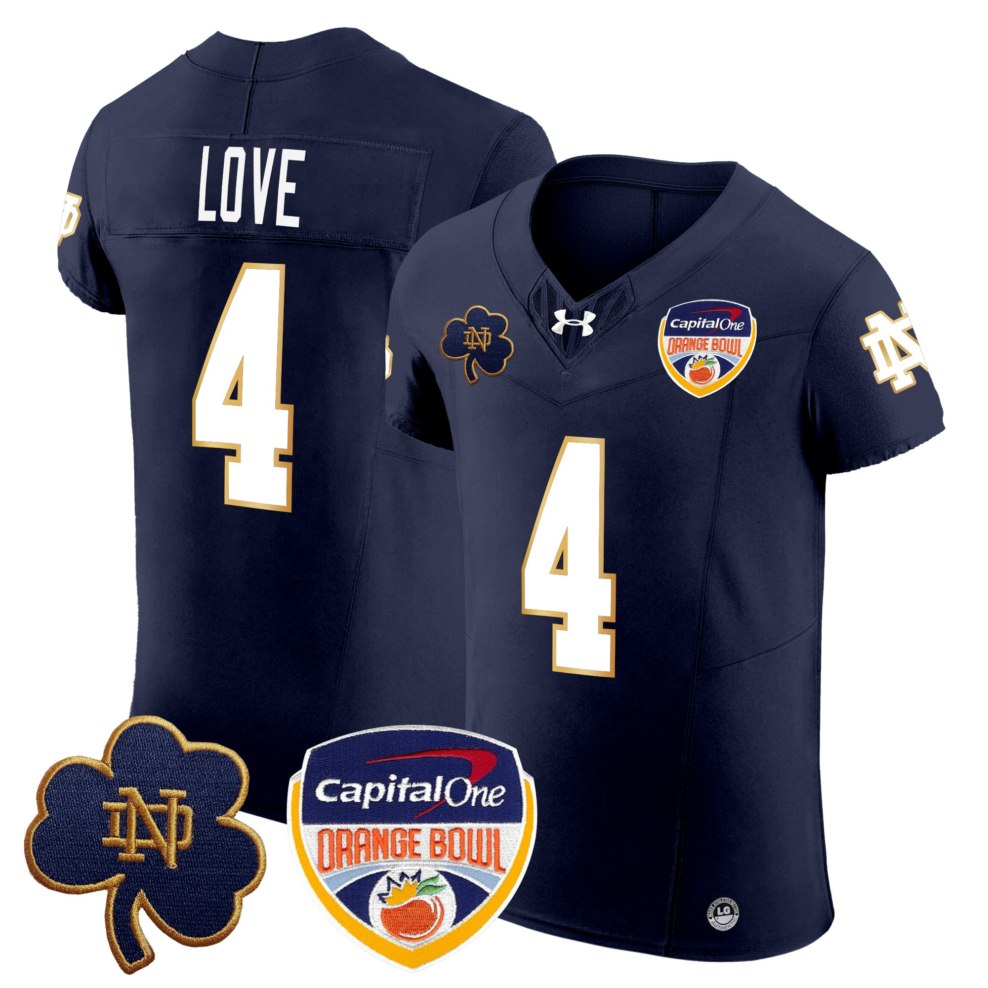 Men's Notre Dame Fighting Irish 2024 Orange Bowl Patch Vapor Elite Jersey - All Stitched