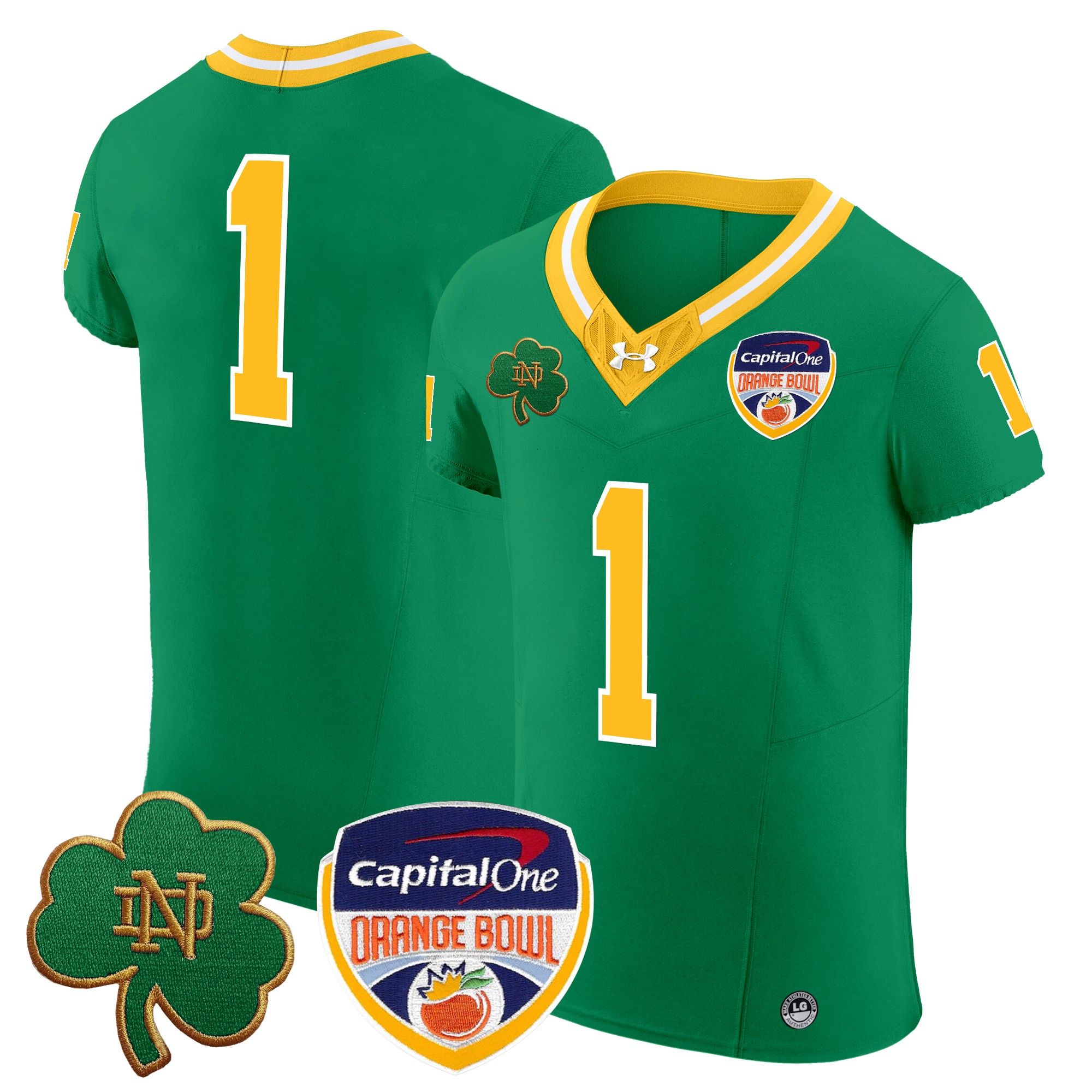 Men's Notre Dame Fighting Irish 2024 Orange Bowl Patch Vapor Elite Jersey - All Stitched