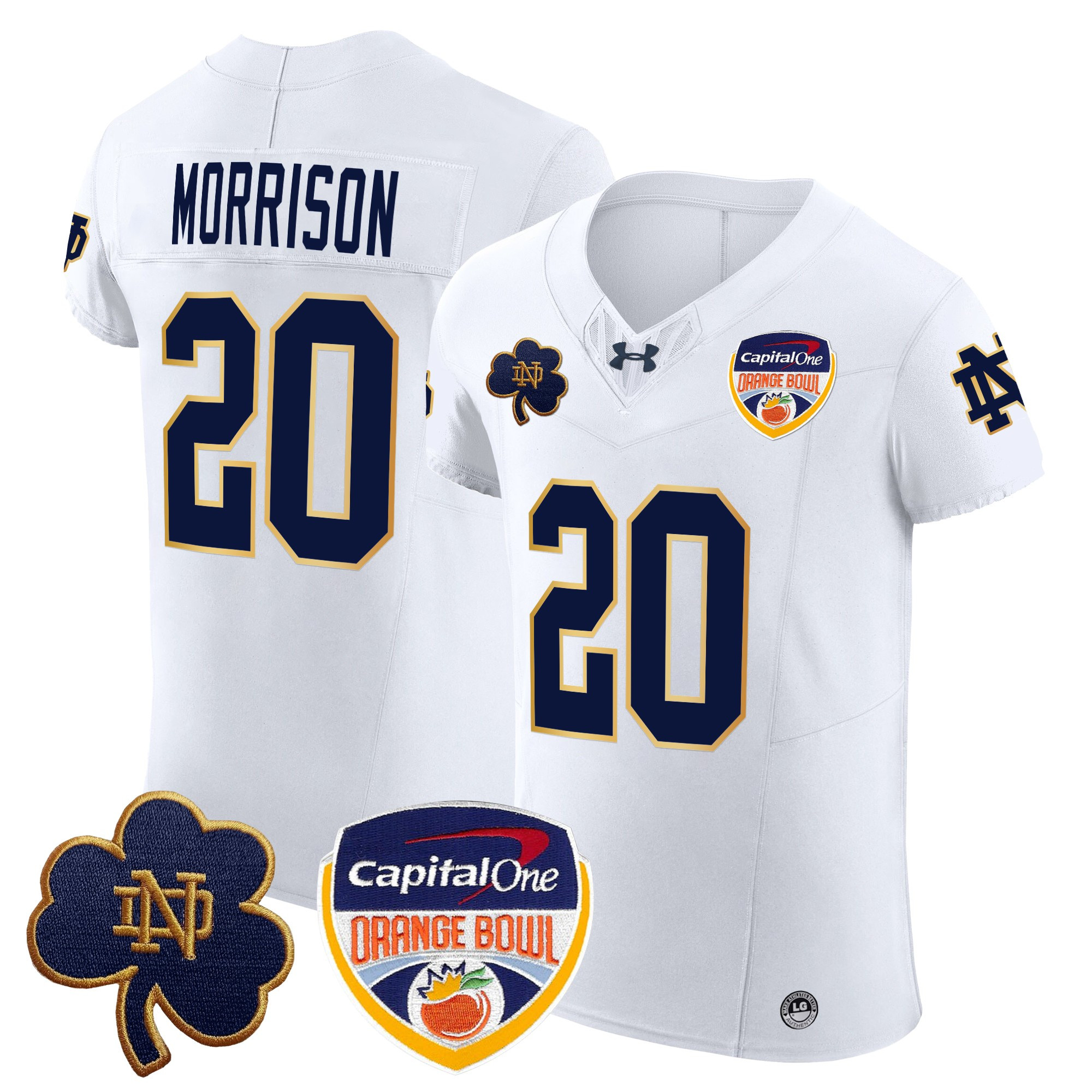 Men's Notre Dame Fighting Irish 2024 Orange Bowl Patch Vapor Elite Jersey - All Stitched