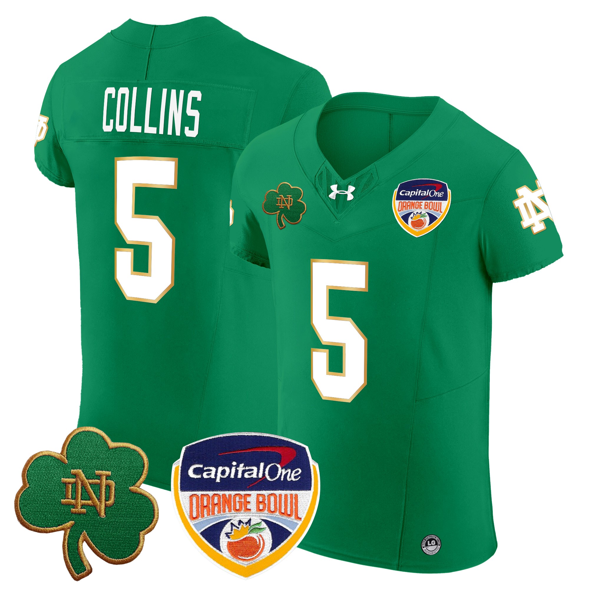 Men's Notre Dame Fighting Irish 2024 Orange Bowl Patch Vapor Elite Jersey - All Stitched