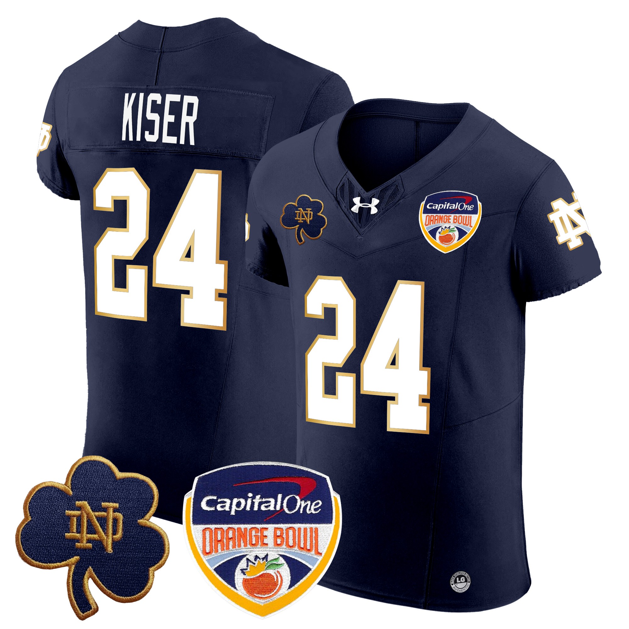 Men's Notre Dame Fighting Irish 2024 Orange Bowl Patch Vapor Elite Jersey - All Stitched