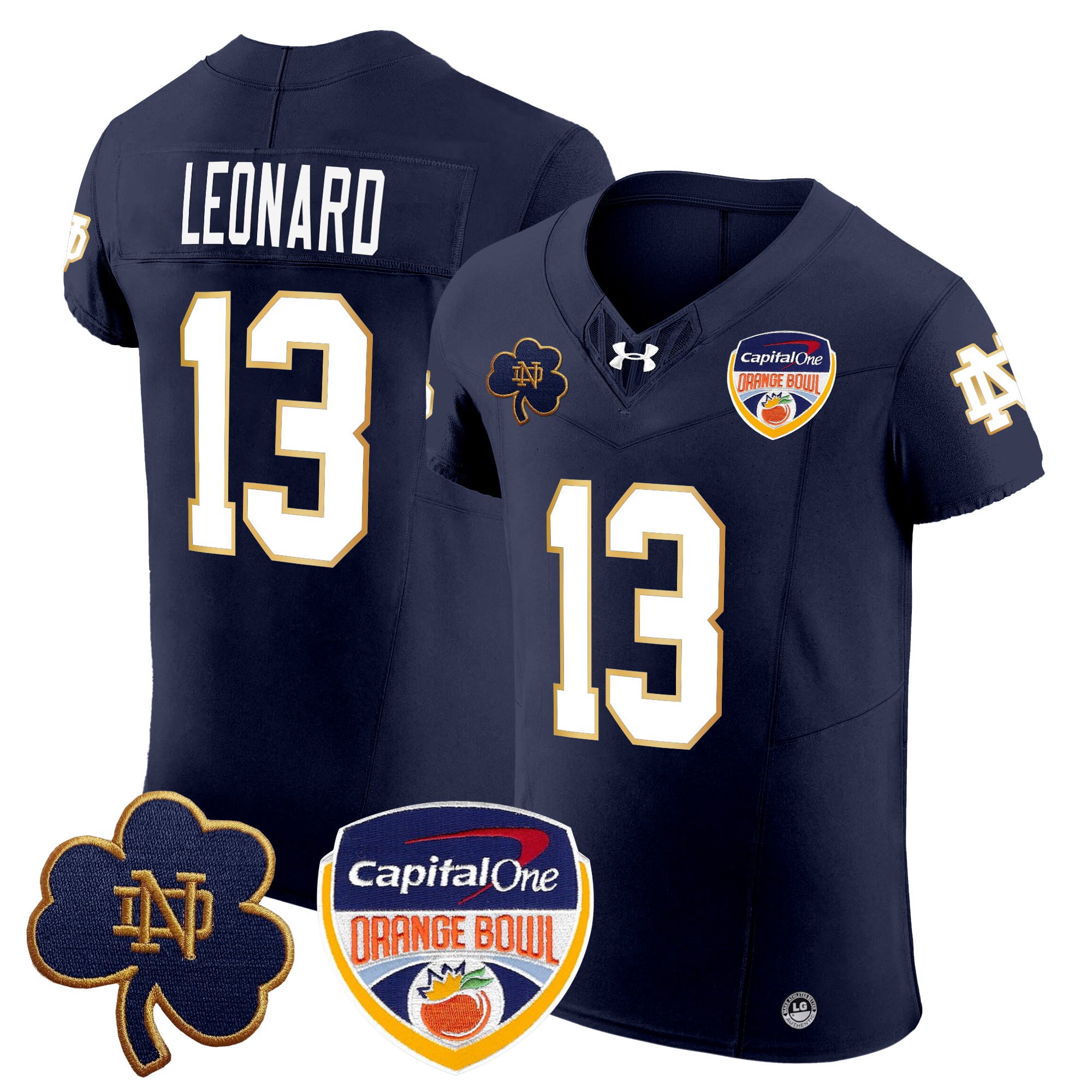 Men's Notre Dame Fighting Irish 2024 Orange Bowl Patch Vapor Elite Jersey - All Stitched