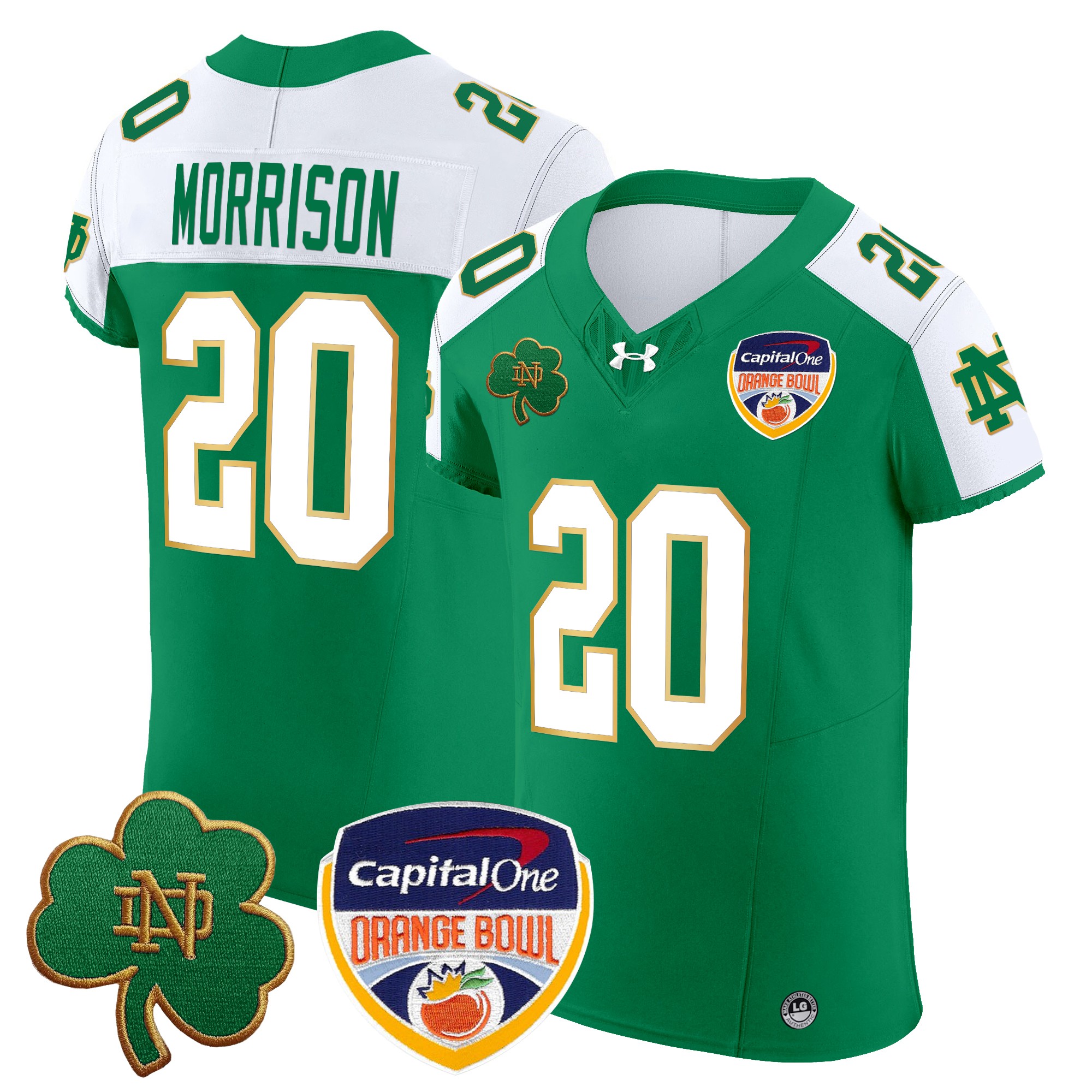 Men's Notre Dame Fighting Irish 2024 Orange Bowl Patch Vapor Elite Jersey - All Stitched