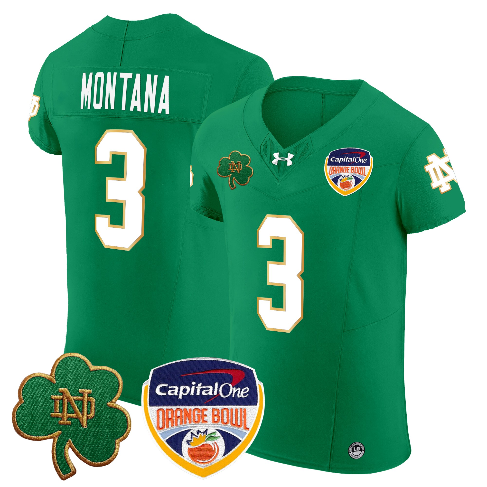 Men's Notre Dame Fighting Irish 2024 Orange Bowl Patch Vapor Elite Jersey - All Stitched