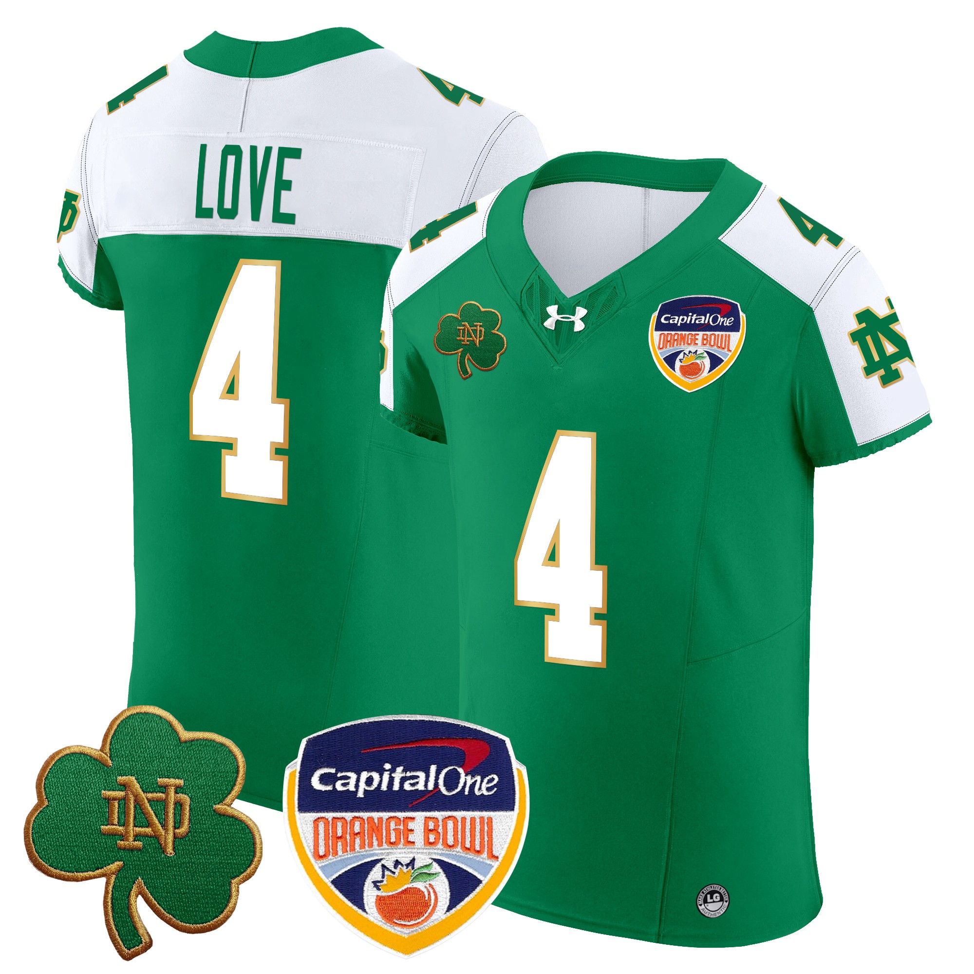 Men's Notre Dame Fighting Irish 2024 Orange Bowl Patch Vapor Elite Jersey - All Stitched
