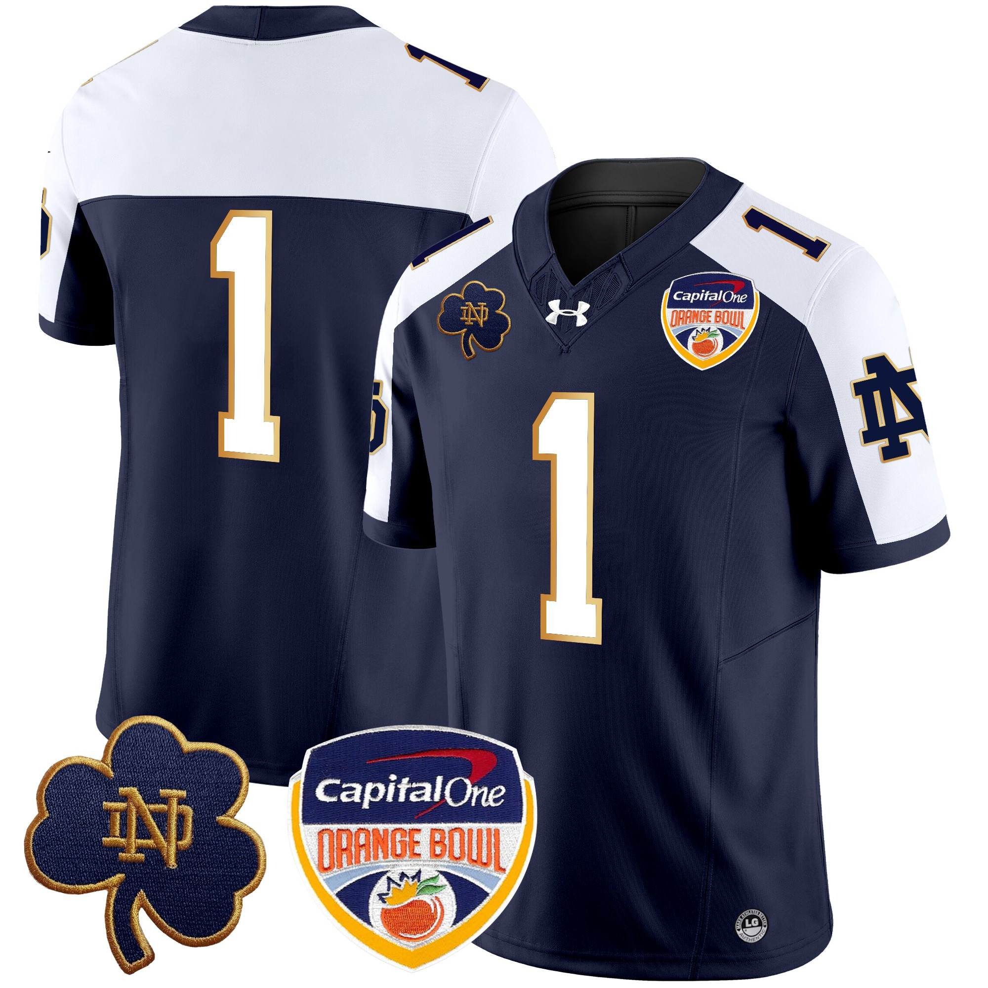 Men's Notre Dame Fighting Irish 2024 Orange Bowl Patch Vapor Limited Jersey - All Stitched