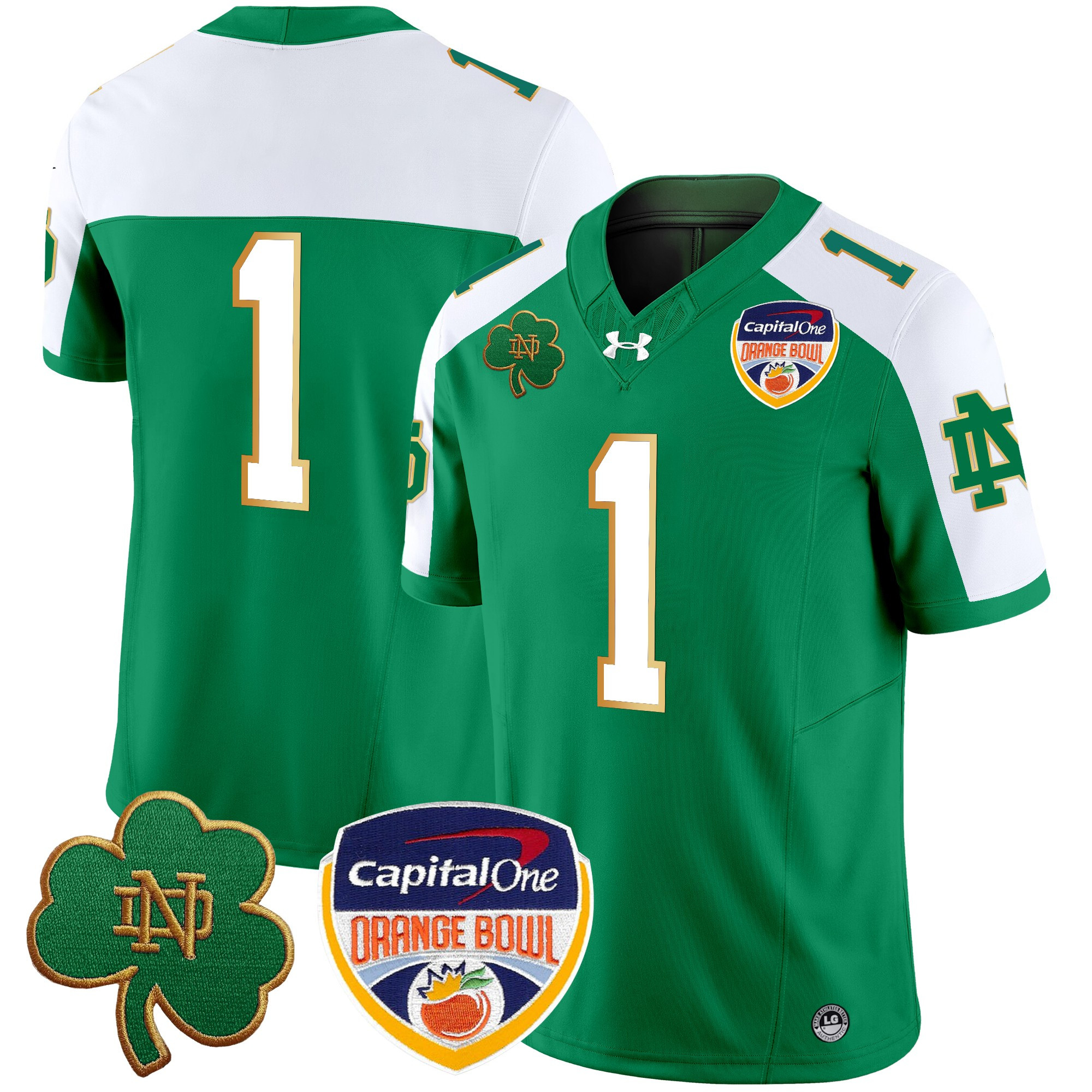 Men's Notre Dame Fighting Irish 2024 Orange Bowl Patch Vapor Limited Jersey - All Stitched