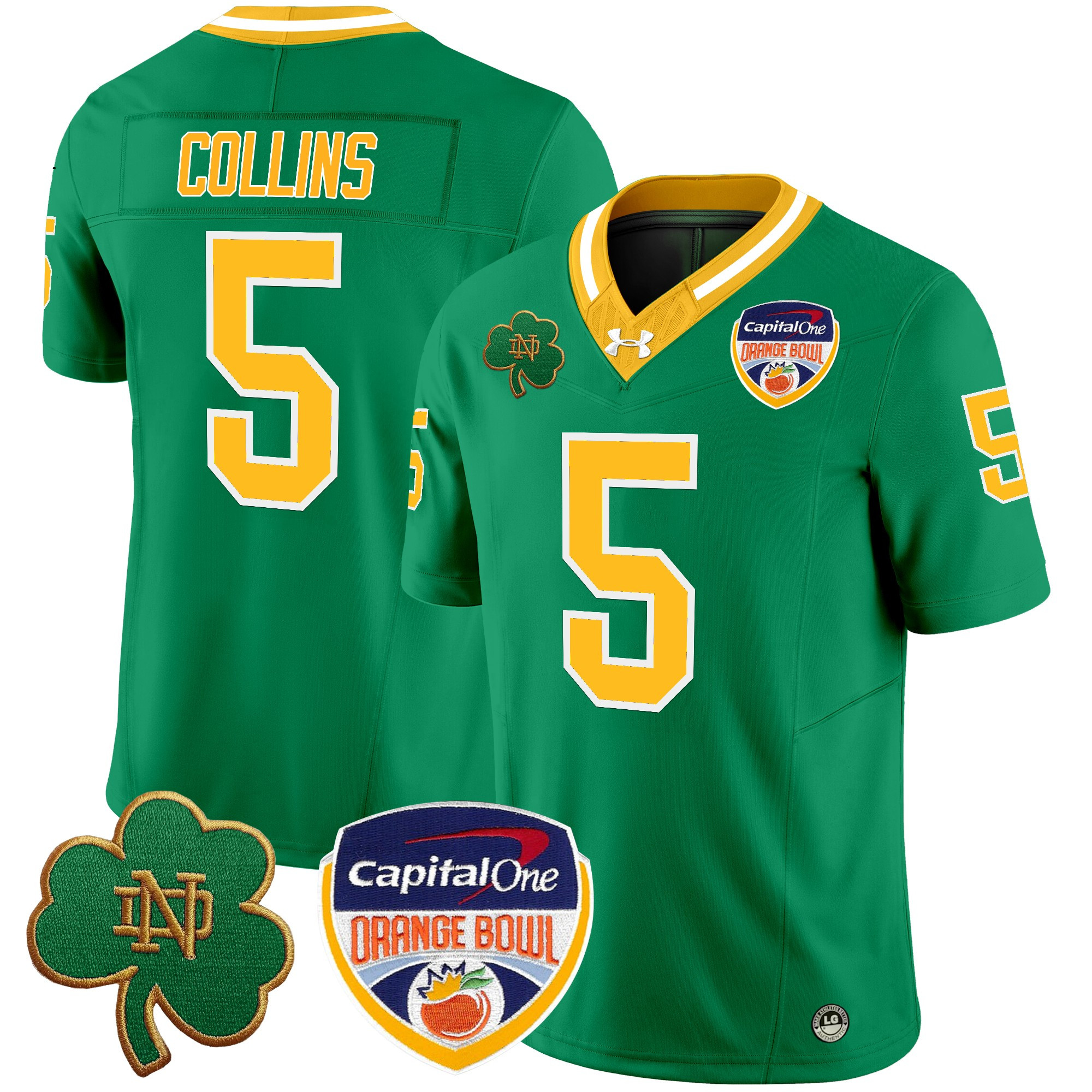 Men's Notre Dame Fighting Irish 2024 Orange Bowl Patch Vapor Limited Jersey - All Stitched