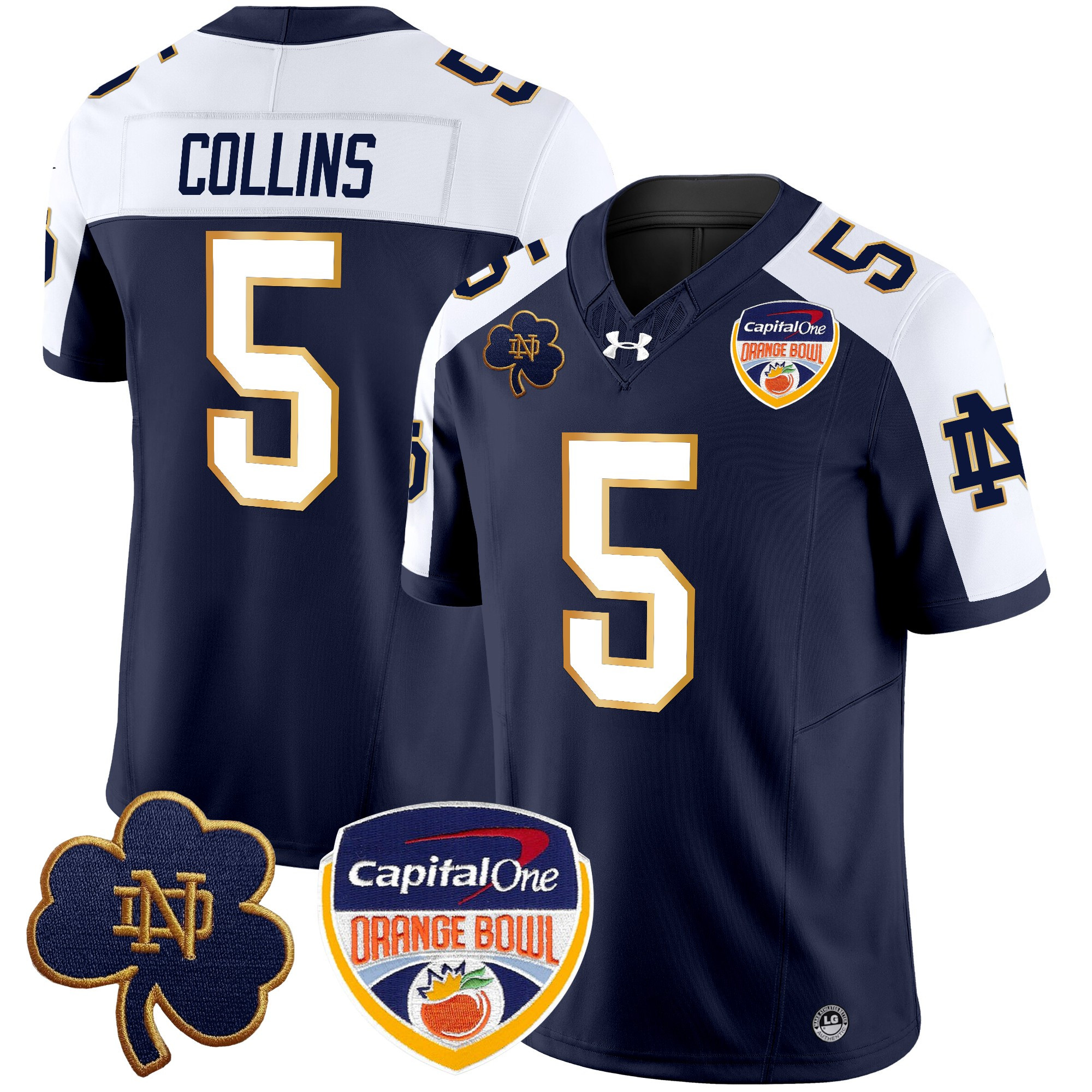 Men's Notre Dame Fighting Irish 2024 Orange Bowl Patch Vapor Limited Jersey - All Stitched