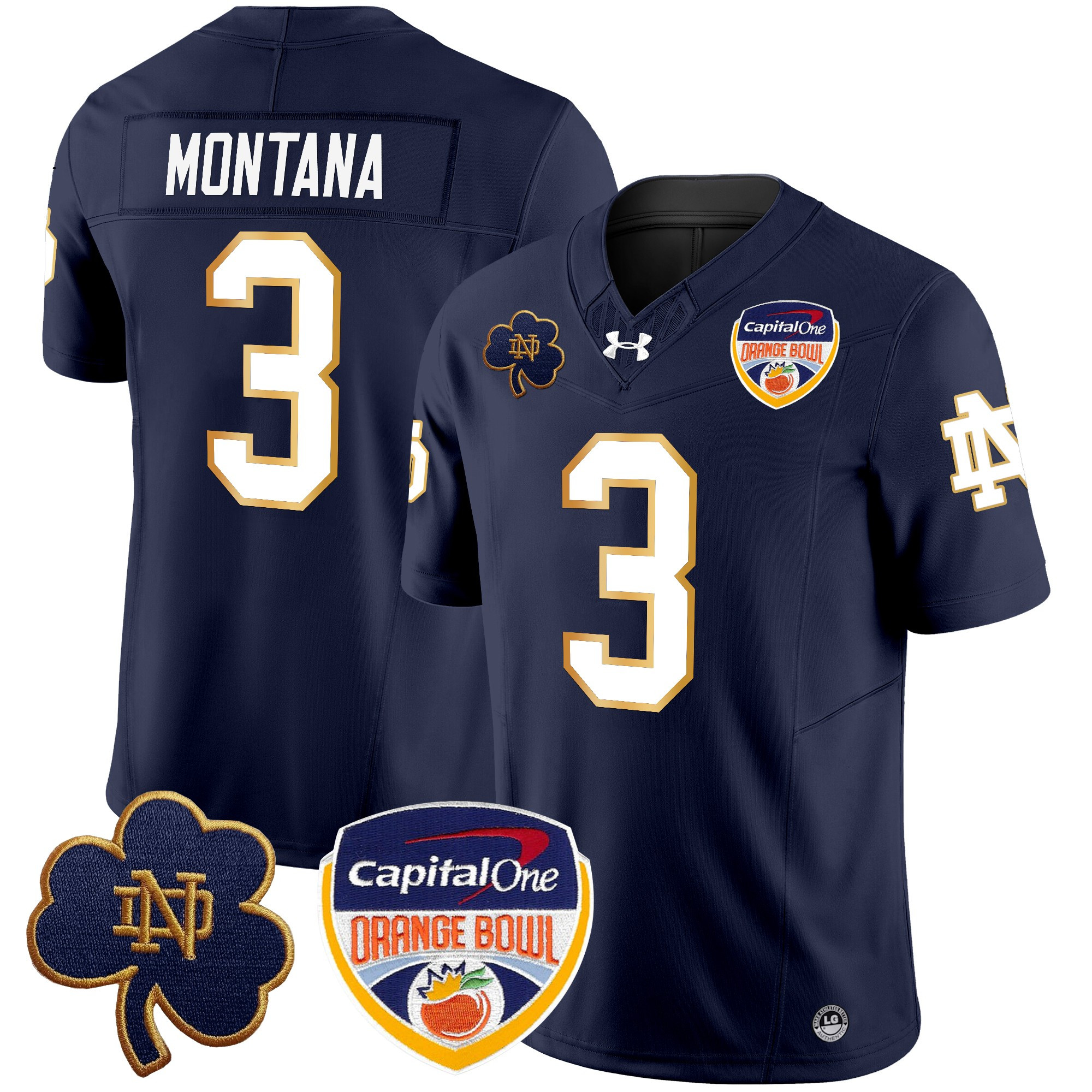 Men's Notre Dame Fighting Irish 2024 Orange Bowl Patch Vapor Limited Jersey - All Stitched