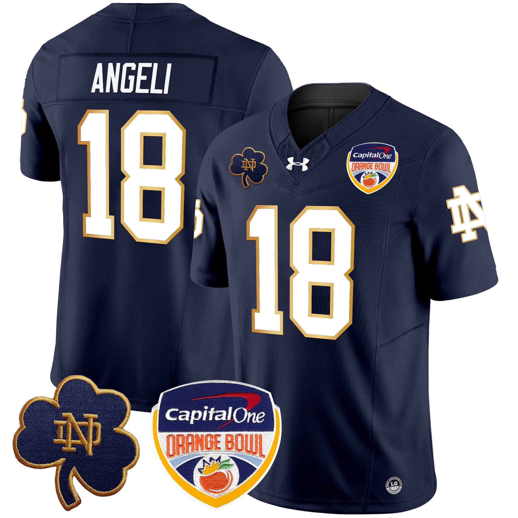 Men's Notre Dame Fighting Irish 2024 Orange Bowl Patch Vapor Limited Jersey - All Stitched