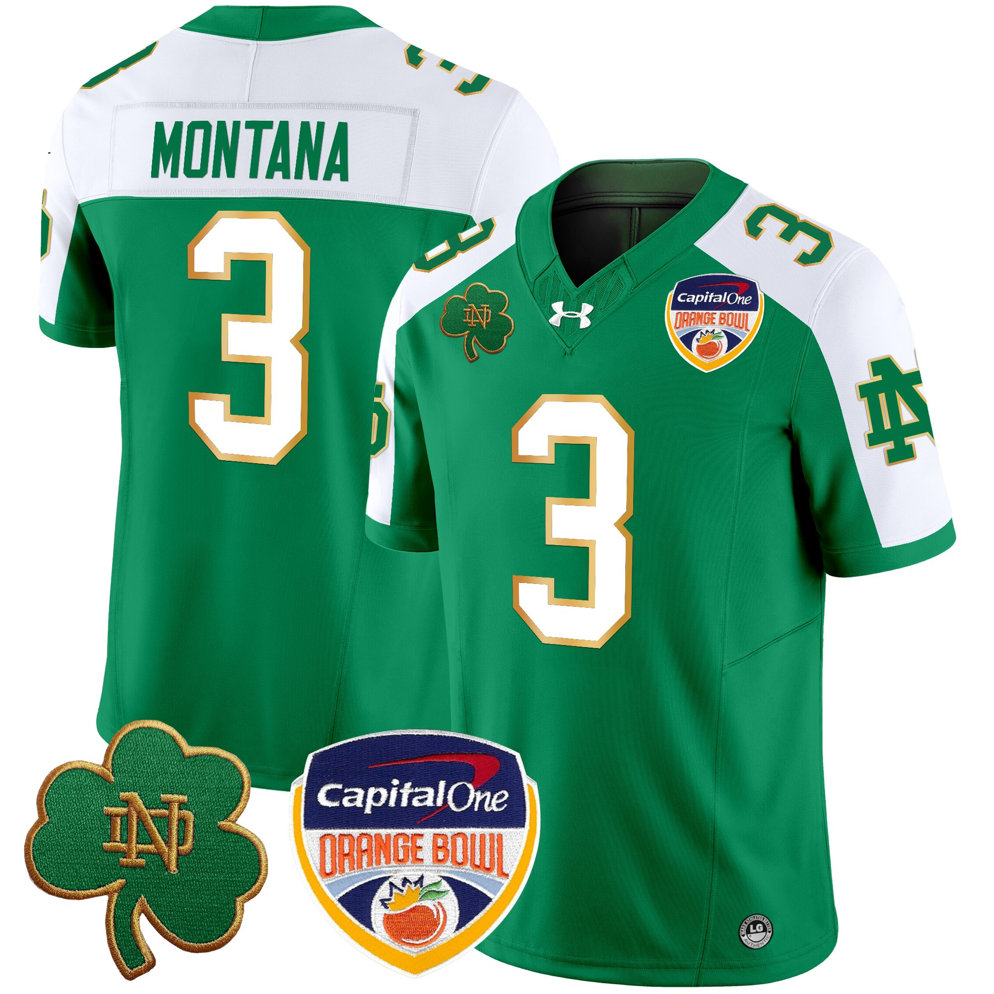 Men's Notre Dame Fighting Irish 2024 Orange Bowl Patch Vapor Limited Jersey - All Stitched