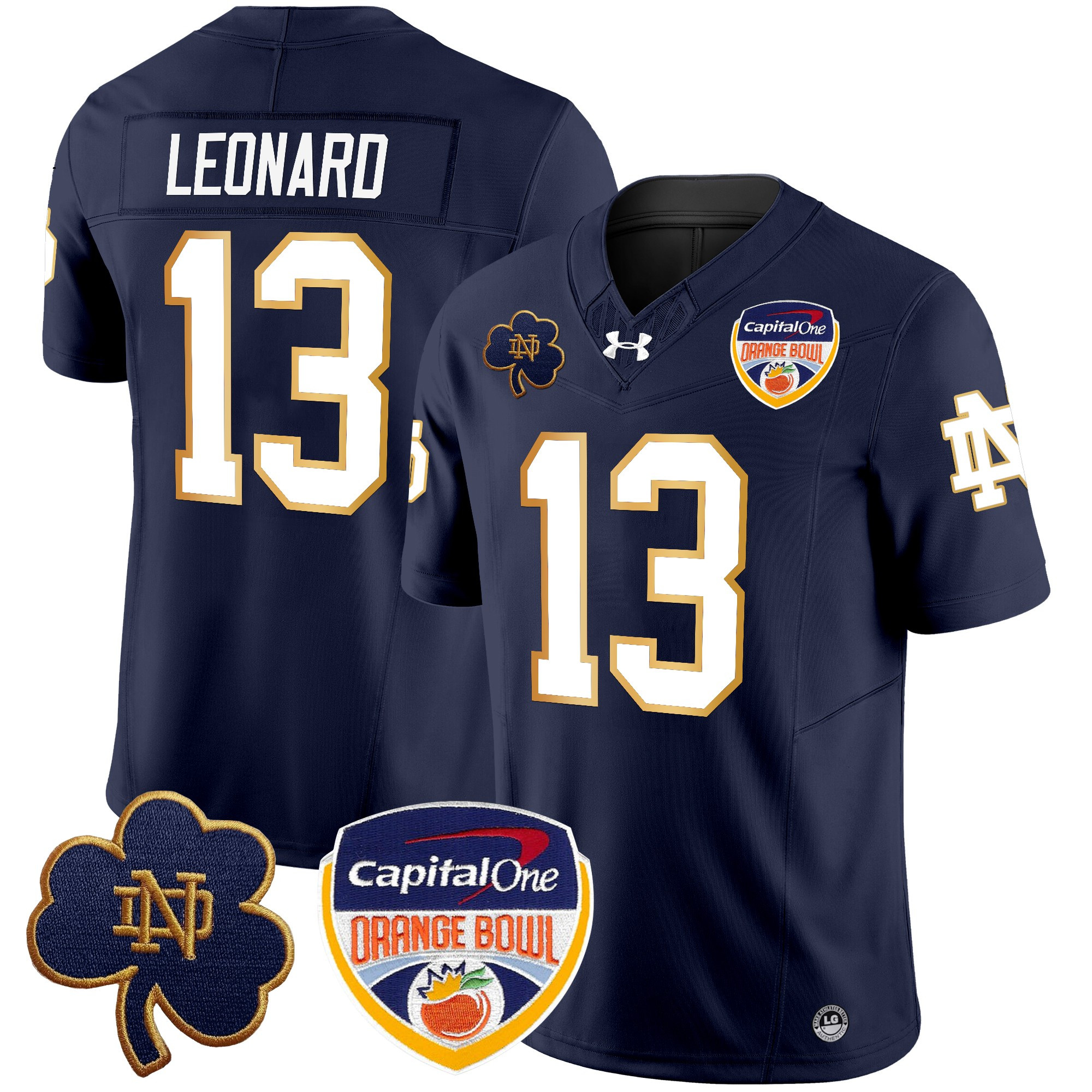 Men's Notre Dame Fighting Irish 2024 Orange Bowl Patch Vapor Limited Jersey - All Stitched