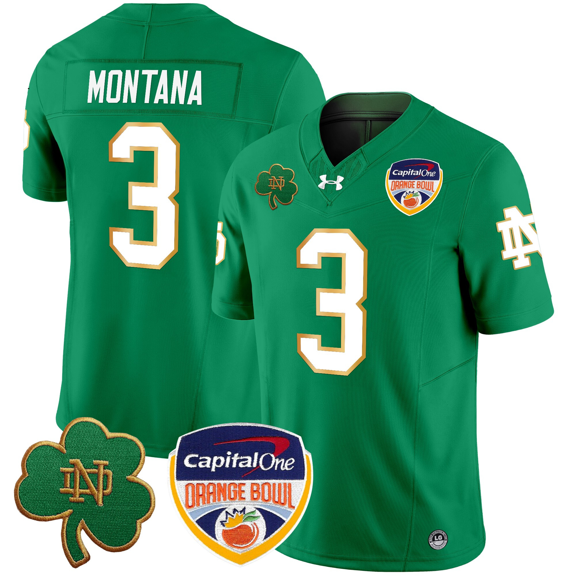 Men's Notre Dame Fighting Irish 2024 Orange Bowl Patch Vapor Limited Jersey - All Stitched
