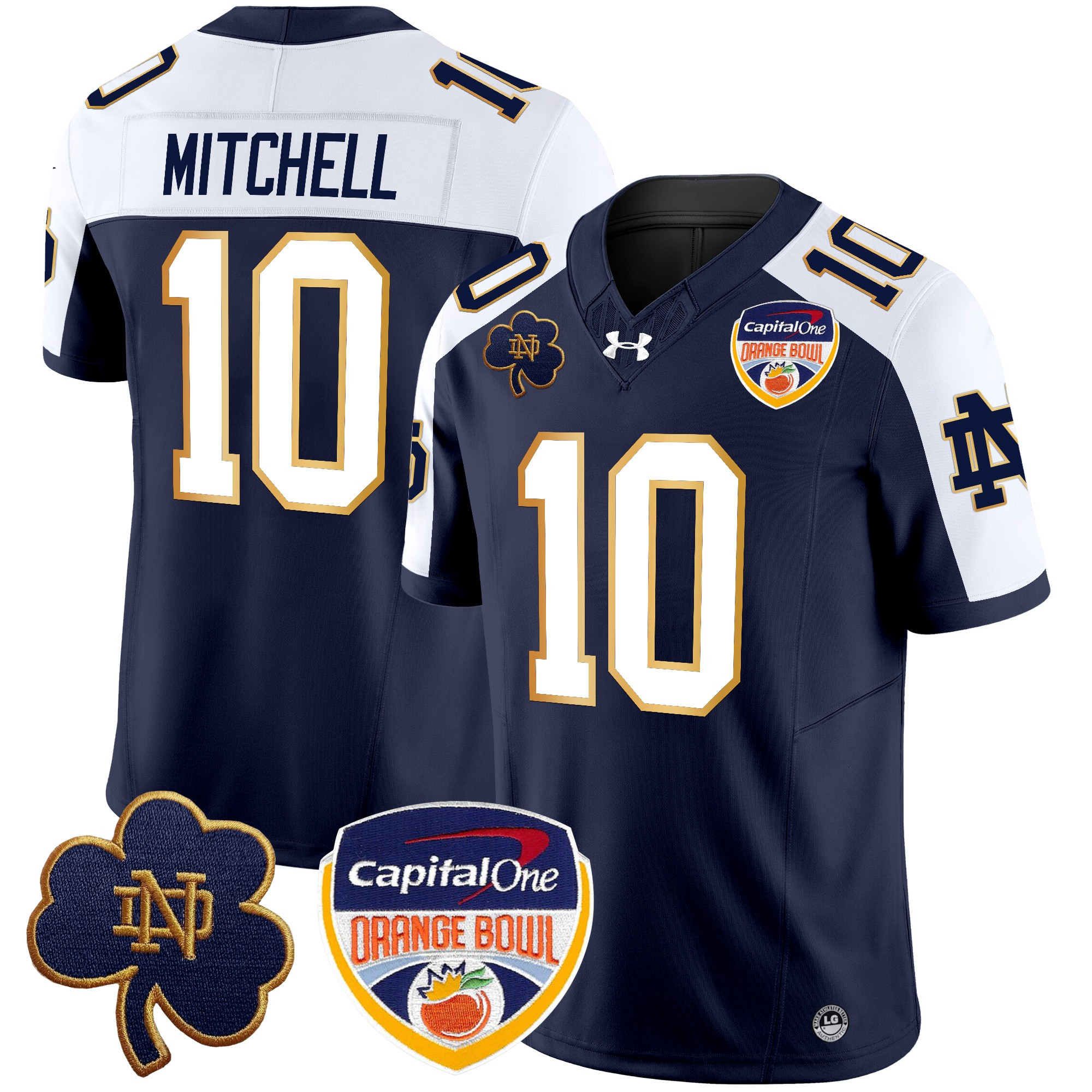 Men's Notre Dame Fighting Irish 2024 Orange Bowl Patch Vapor Limited Jersey - All Stitched