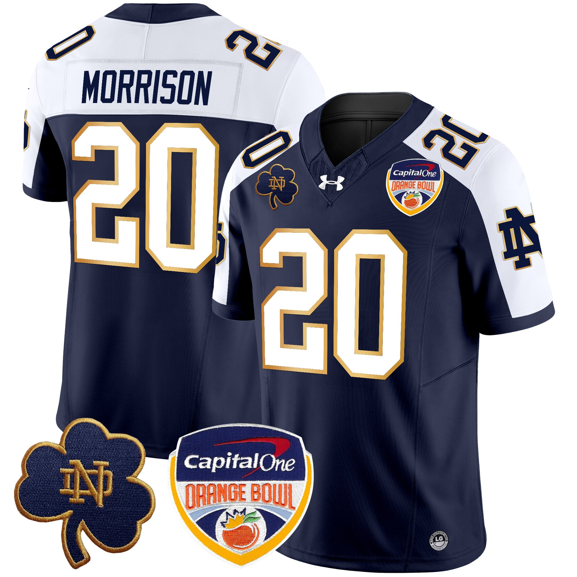 Men's Notre Dame Fighting Irish 2024 Orange Bowl Patch Vapor Limited Jersey - All Stitched