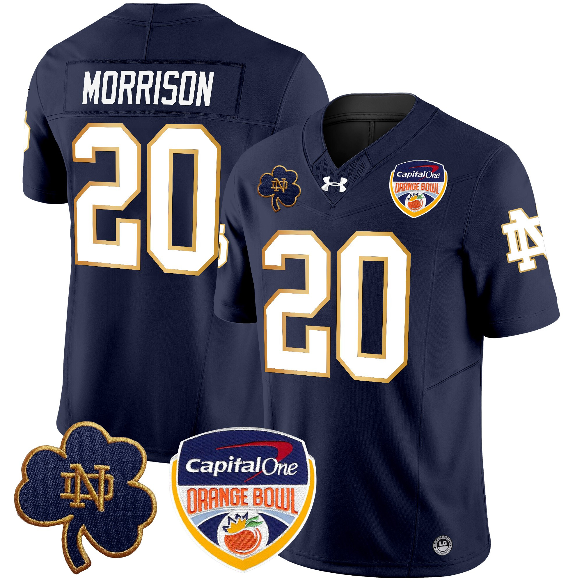Men's Notre Dame Fighting Irish 2024 Orange Bowl Patch Vapor Limited Jersey - All Stitched