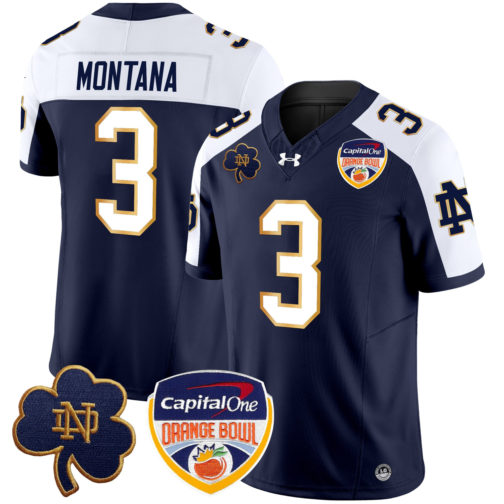 Men's Notre Dame Fighting Irish 2024 Orange Bowl Patch Vapor Limited Jersey - All Stitched