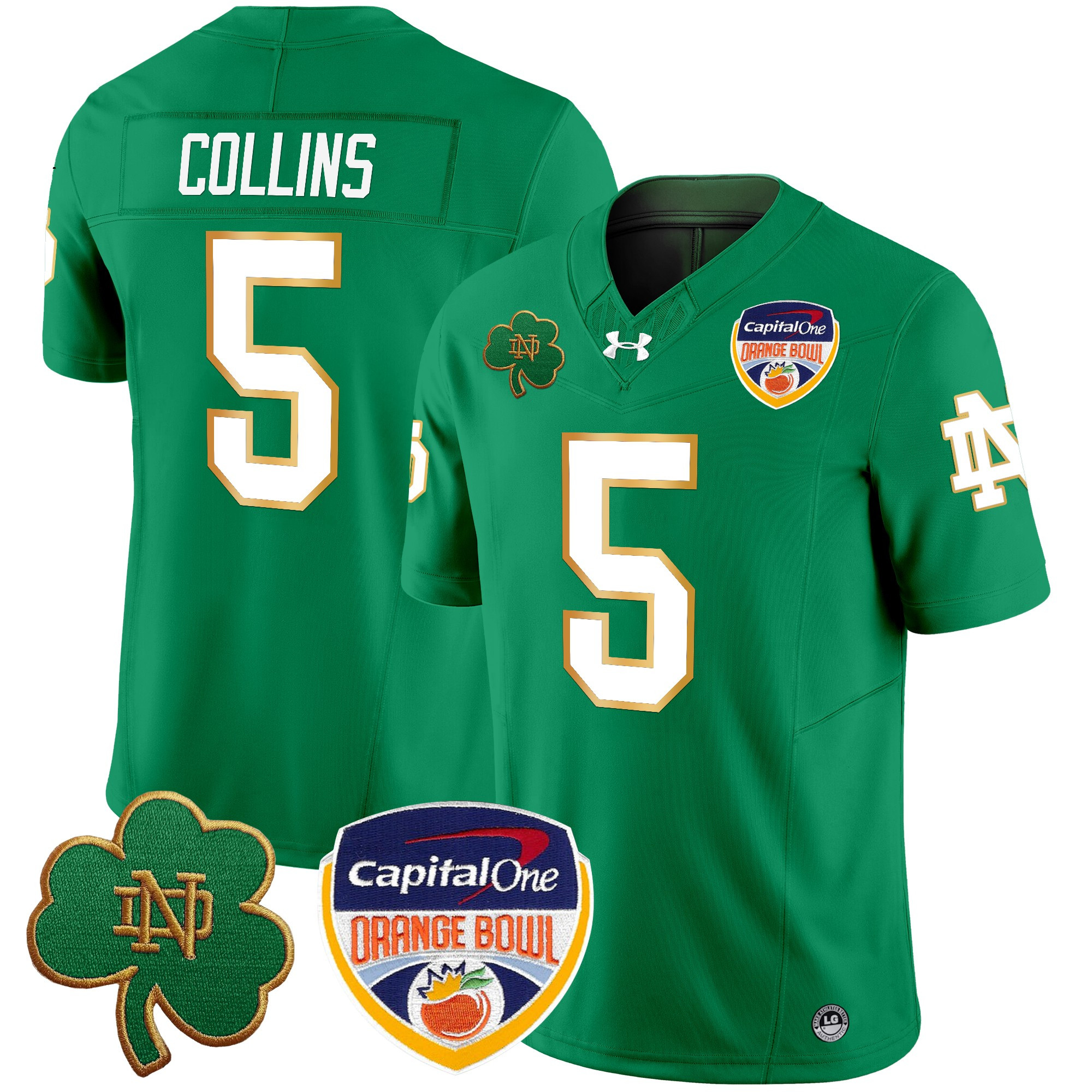 Men's Notre Dame Fighting Irish 2024 Orange Bowl Patch Vapor Limited Jersey - All Stitched