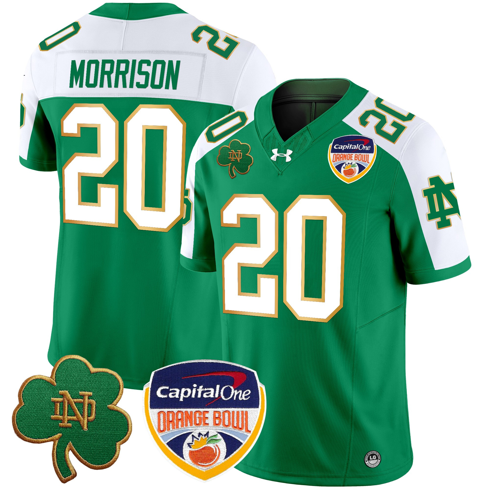 Men's Notre Dame Fighting Irish 2024 Orange Bowl Patch Vapor Limited Jersey - All Stitched