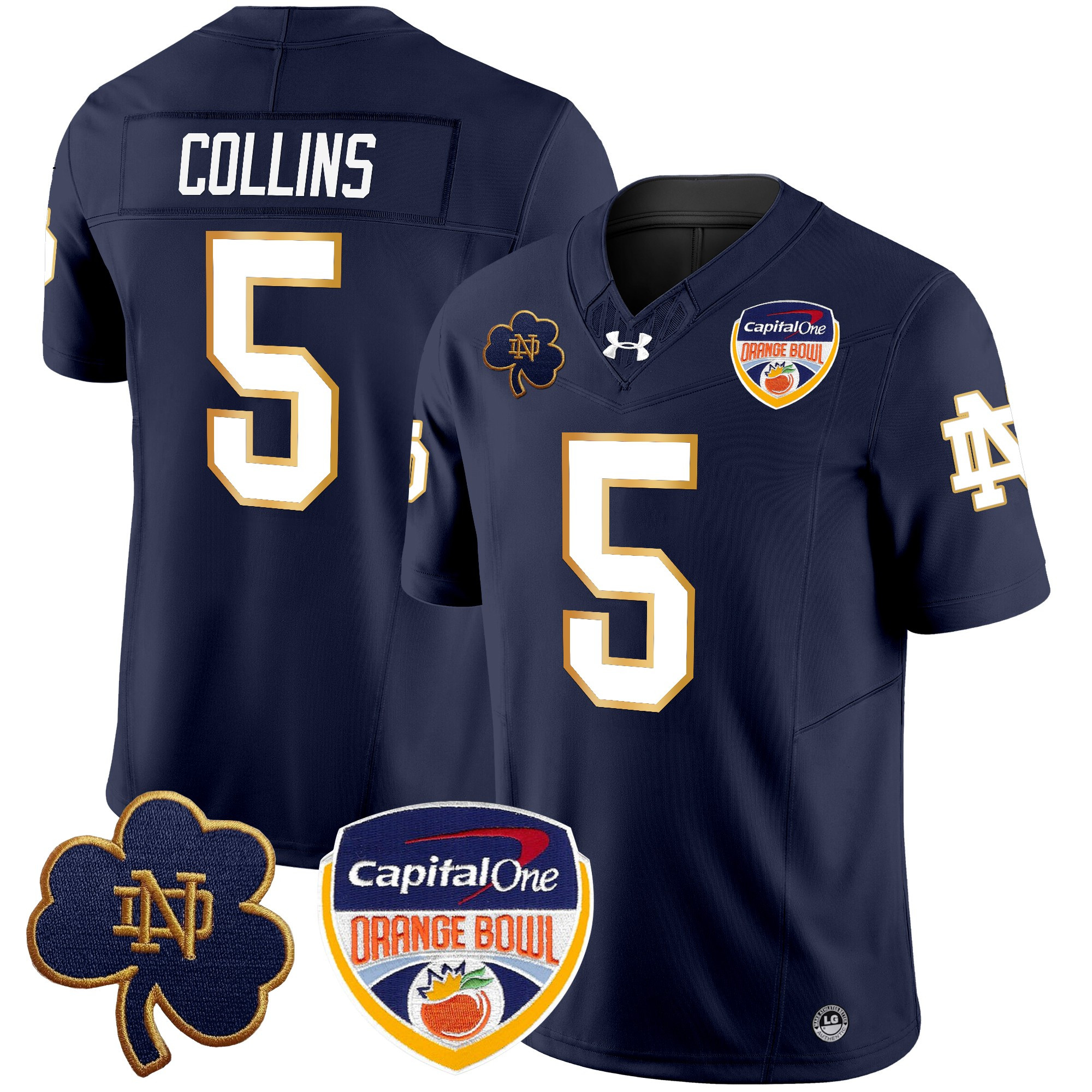 Men's Notre Dame Fighting Irish 2024 Orange Bowl Patch Vapor Limited Jersey - All Stitched