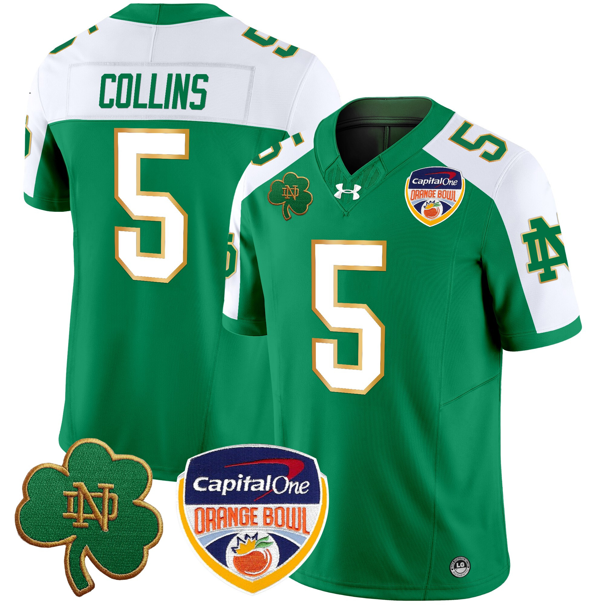 Men's Notre Dame Fighting Irish 2024 Orange Bowl Patch Vapor Limited Jersey - All Stitched