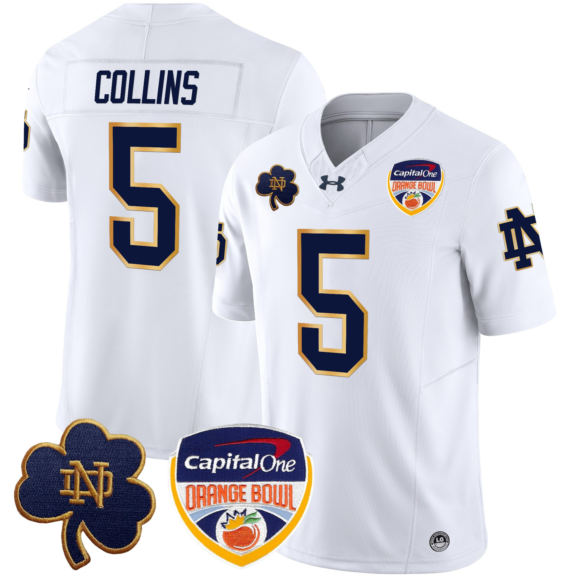 Men's Notre Dame Fighting Irish 2024 Orange Bowl Patch Vapor Limited Jersey - All Stitched