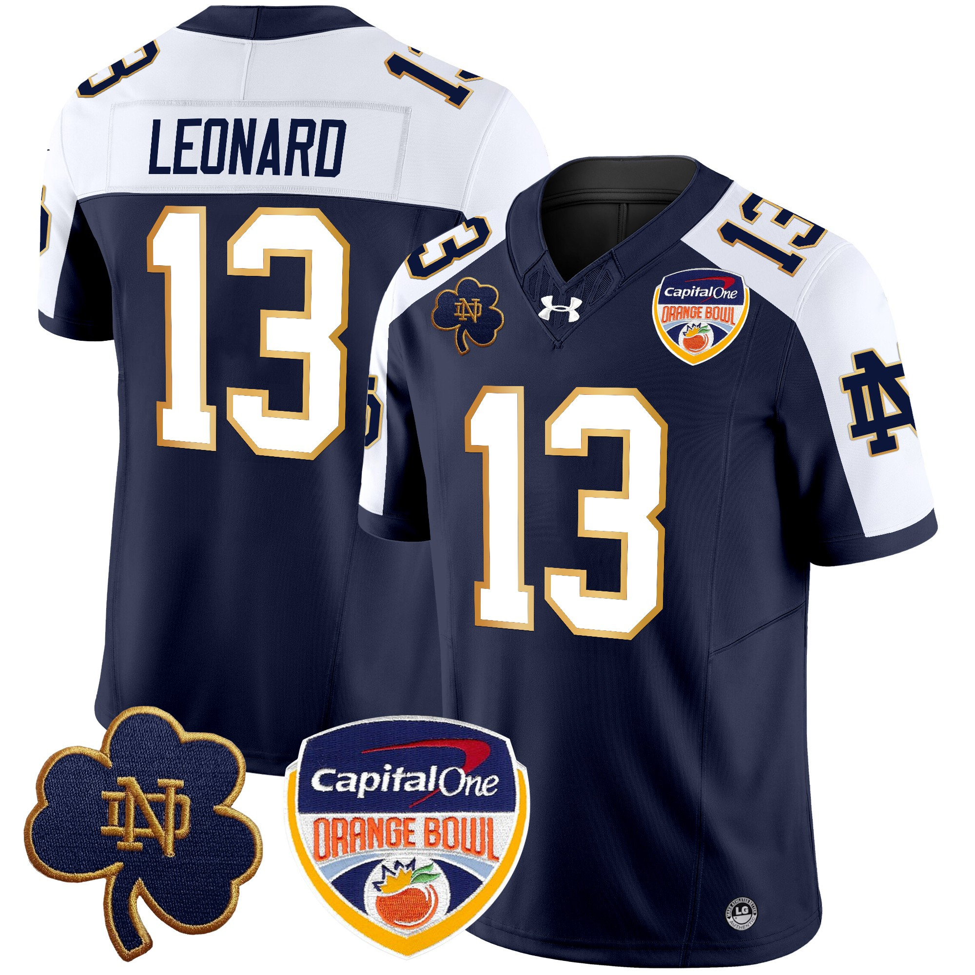 Men's Notre Dame Fighting Irish 2024 Orange Bowl Patch Vapor Limited Jersey - All Stitched