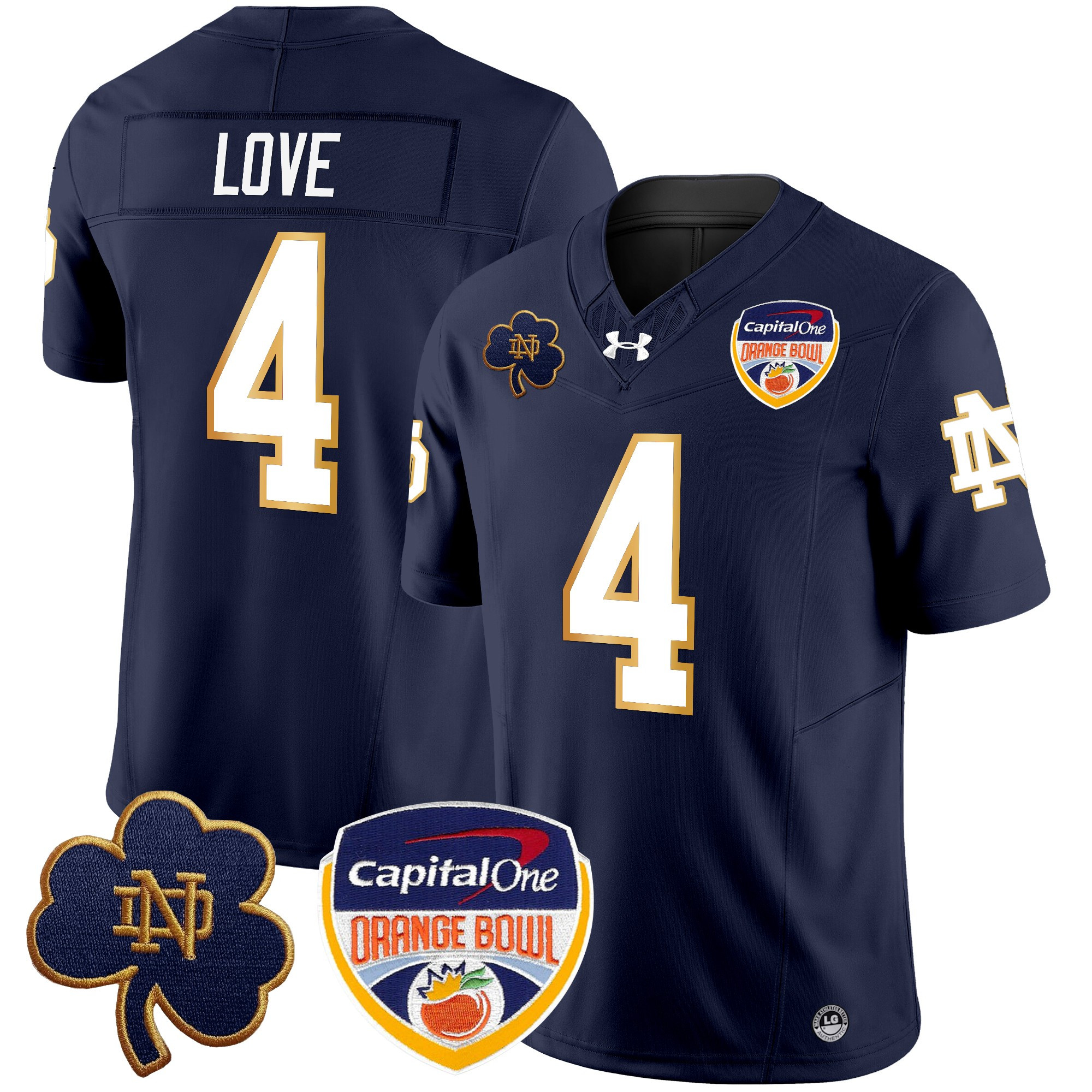 Men's Notre Dame Fighting Irish 2024 Orange Bowl Patch Vapor Limited Jersey - All Stitched