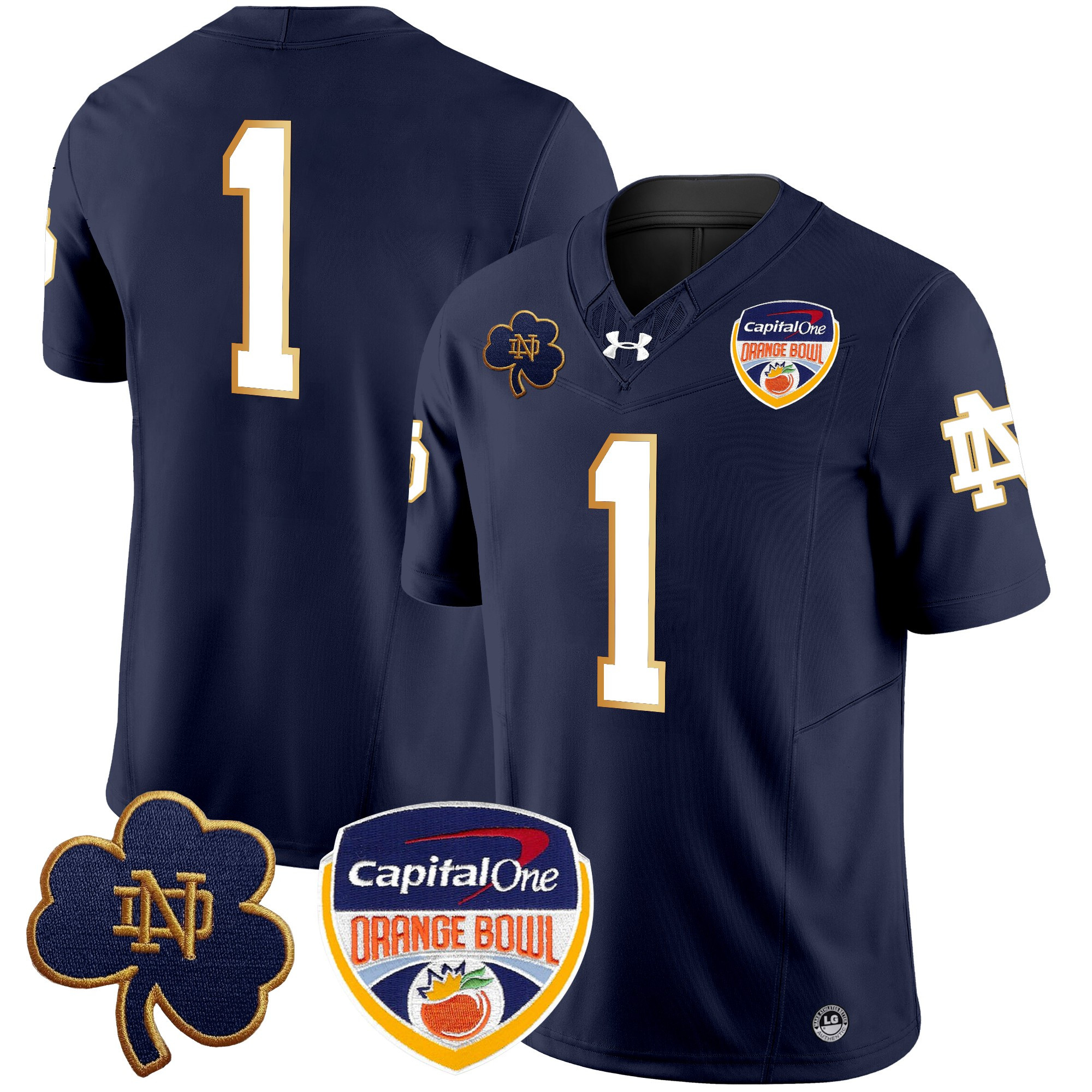 Men's Notre Dame Fighting Irish 2024 Orange Bowl Patch Vapor Limited Jersey - All Stitched