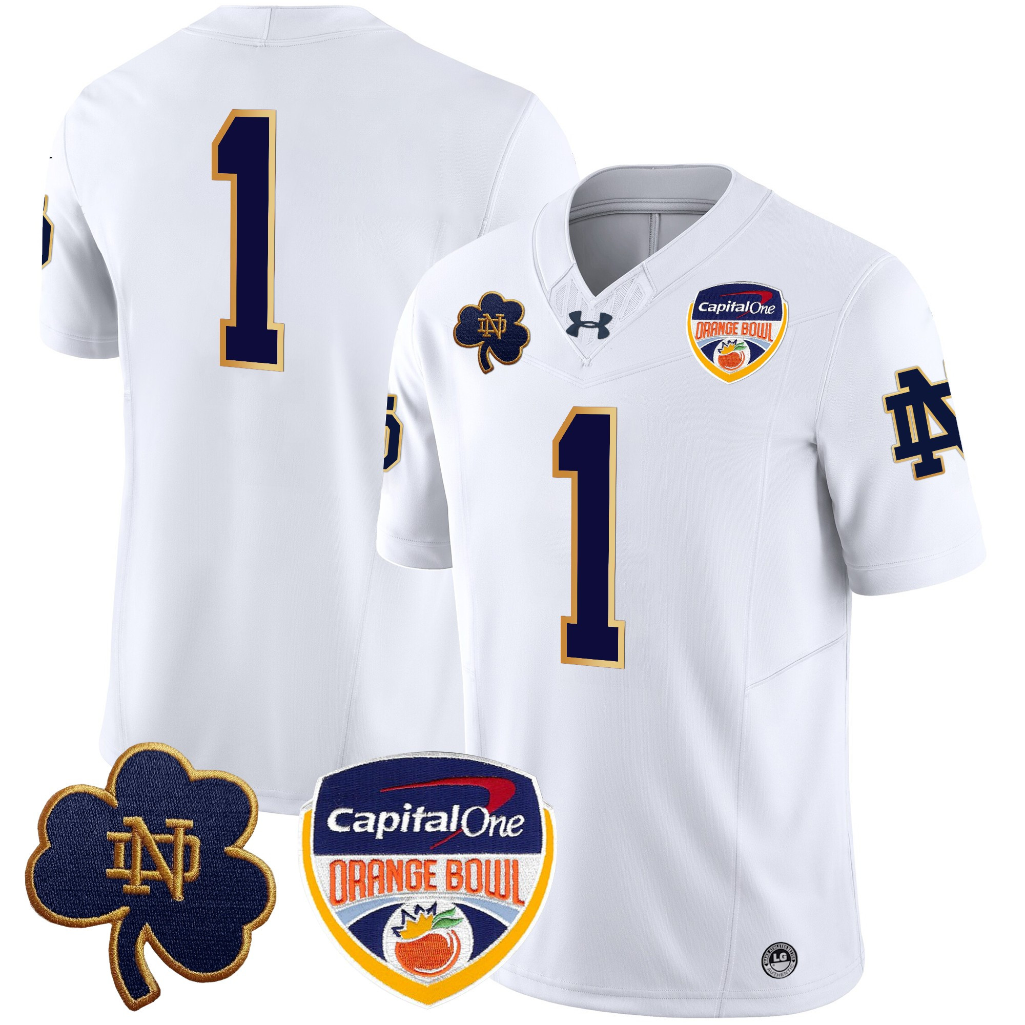 Men's Notre Dame Fighting Irish 2024 Orange Bowl Patch Vapor Limited Jersey - All Stitched
