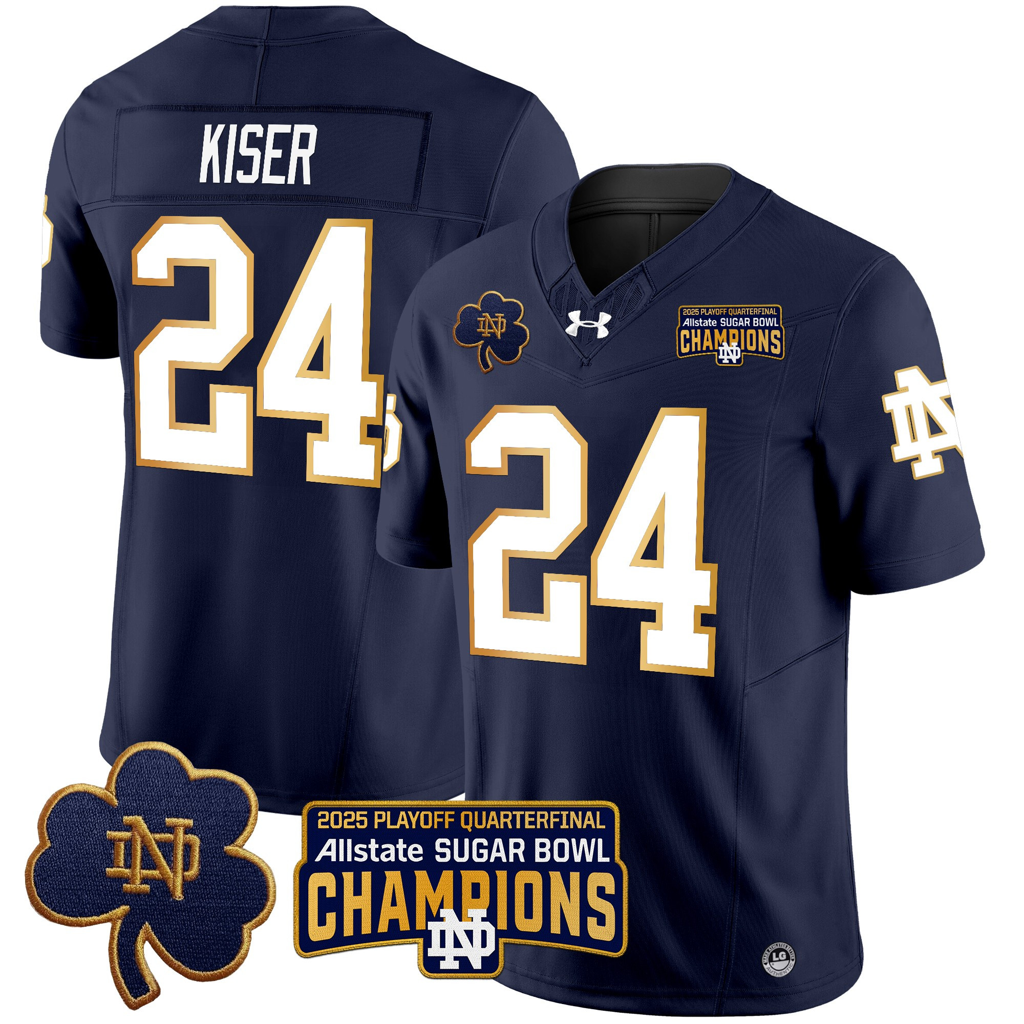 Men's Notre Dame Fighting Irish Playoff 2025 Sugar Bowl Champions Patch Vapor Limited Jersey - All Stitched