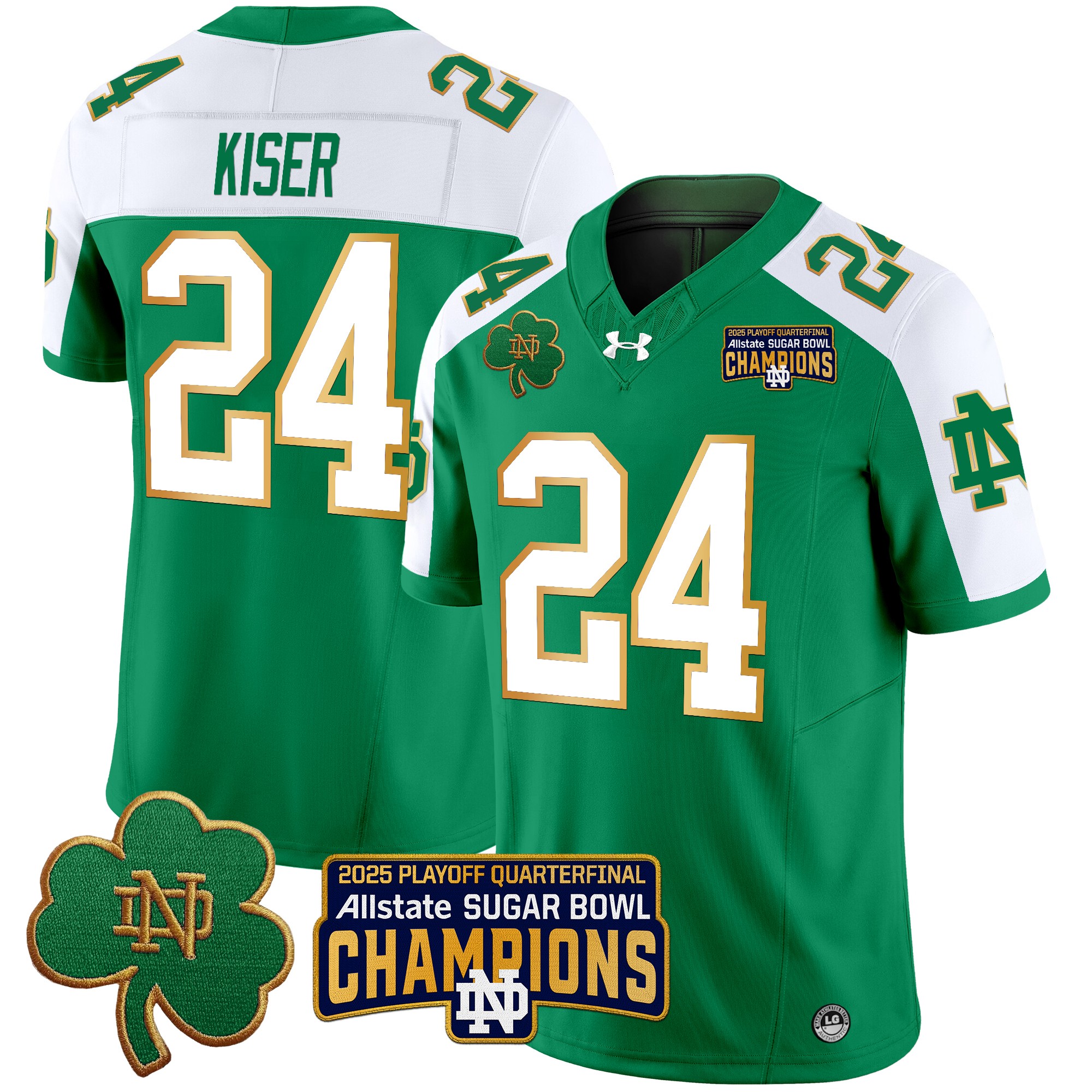 Men's Notre Dame Fighting Irish Playoff 2025 Sugar Bowl Champions Patch Vapor Limited Jersey - All Stitched