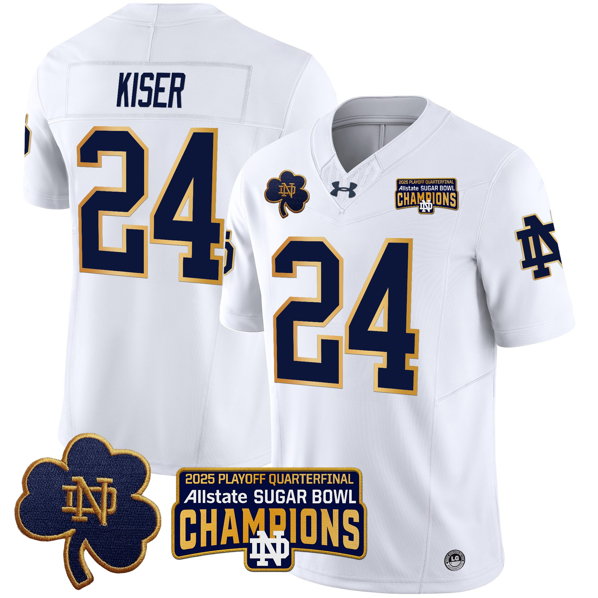 Men's Notre Dame Fighting Irish Playoff 2025 Sugar Bowl Champions Patch Vapor Limited Jersey - All Stitched