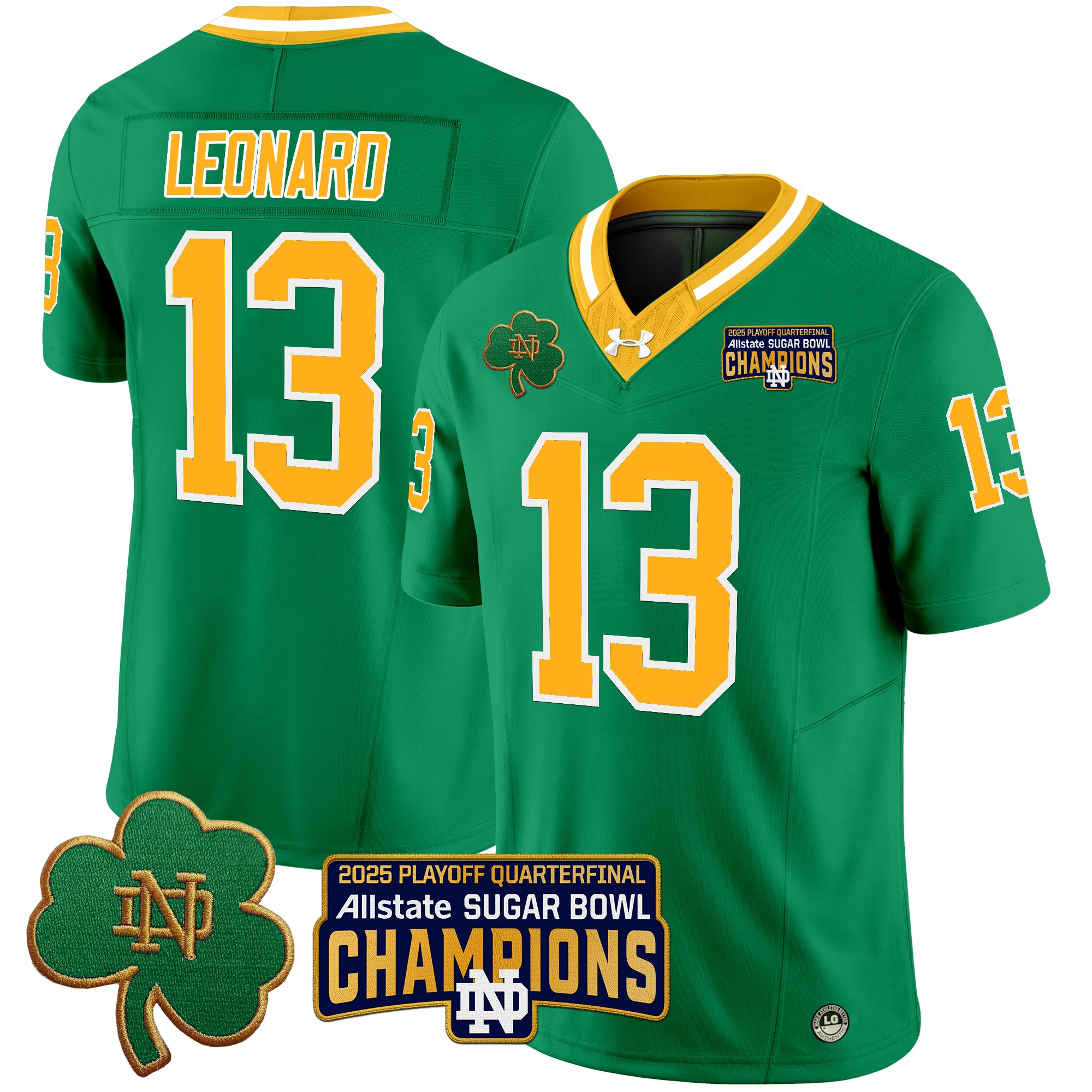 Men's Notre Dame Fighting Irish Playoff 2025 Sugar Bowl Champions Patch Vapor Limited Jersey - All Stitched