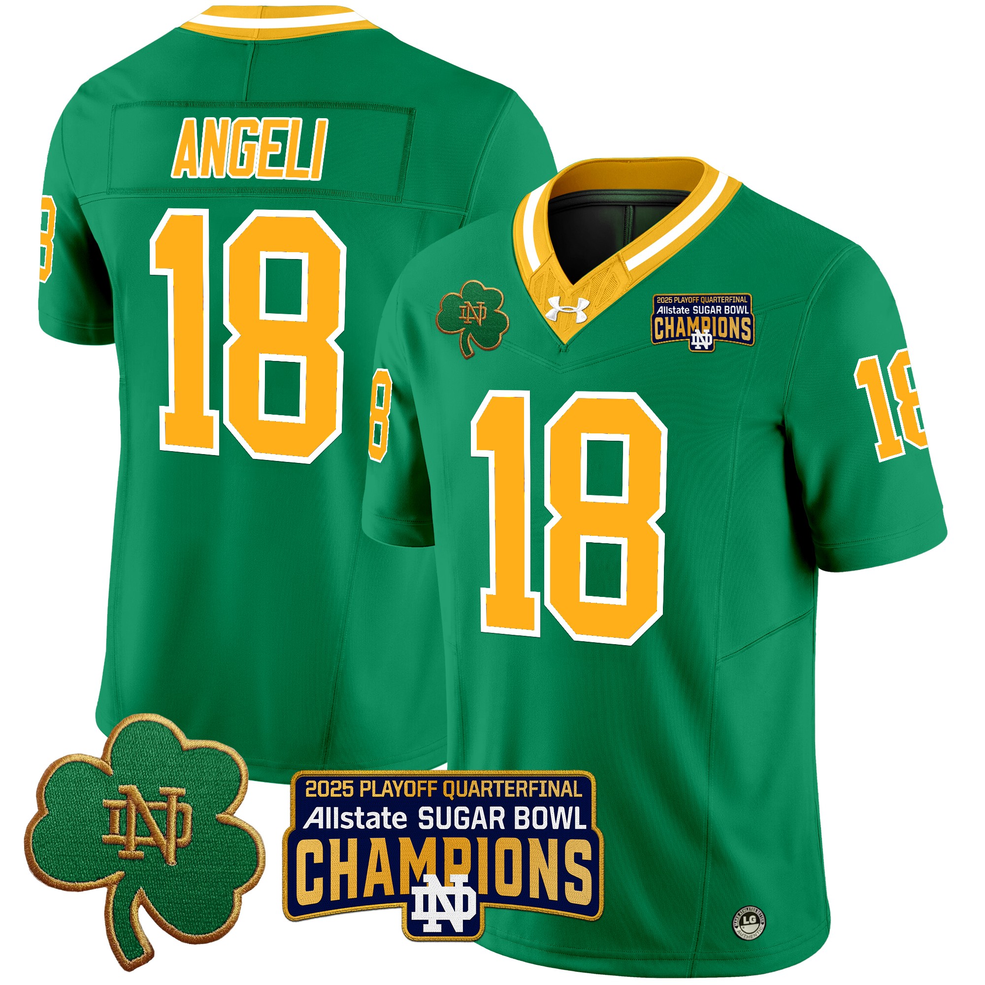Men's Notre Dame Fighting Irish Playoff 2025 Sugar Bowl Champions Patch Vapor Limited Jersey - All Stitched