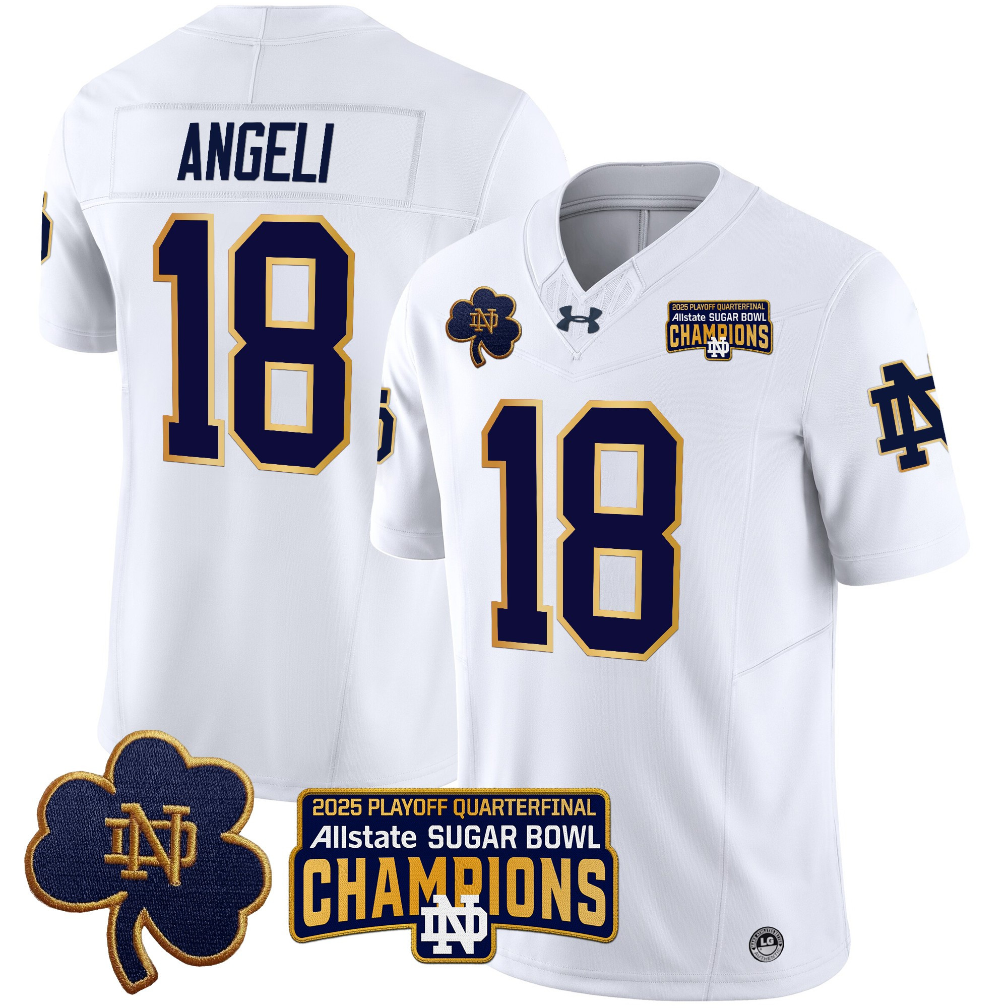 Men's Notre Dame Fighting Irish Playoff 2025 Sugar Bowl Champions Patch Vapor Limited Jersey - All Stitched