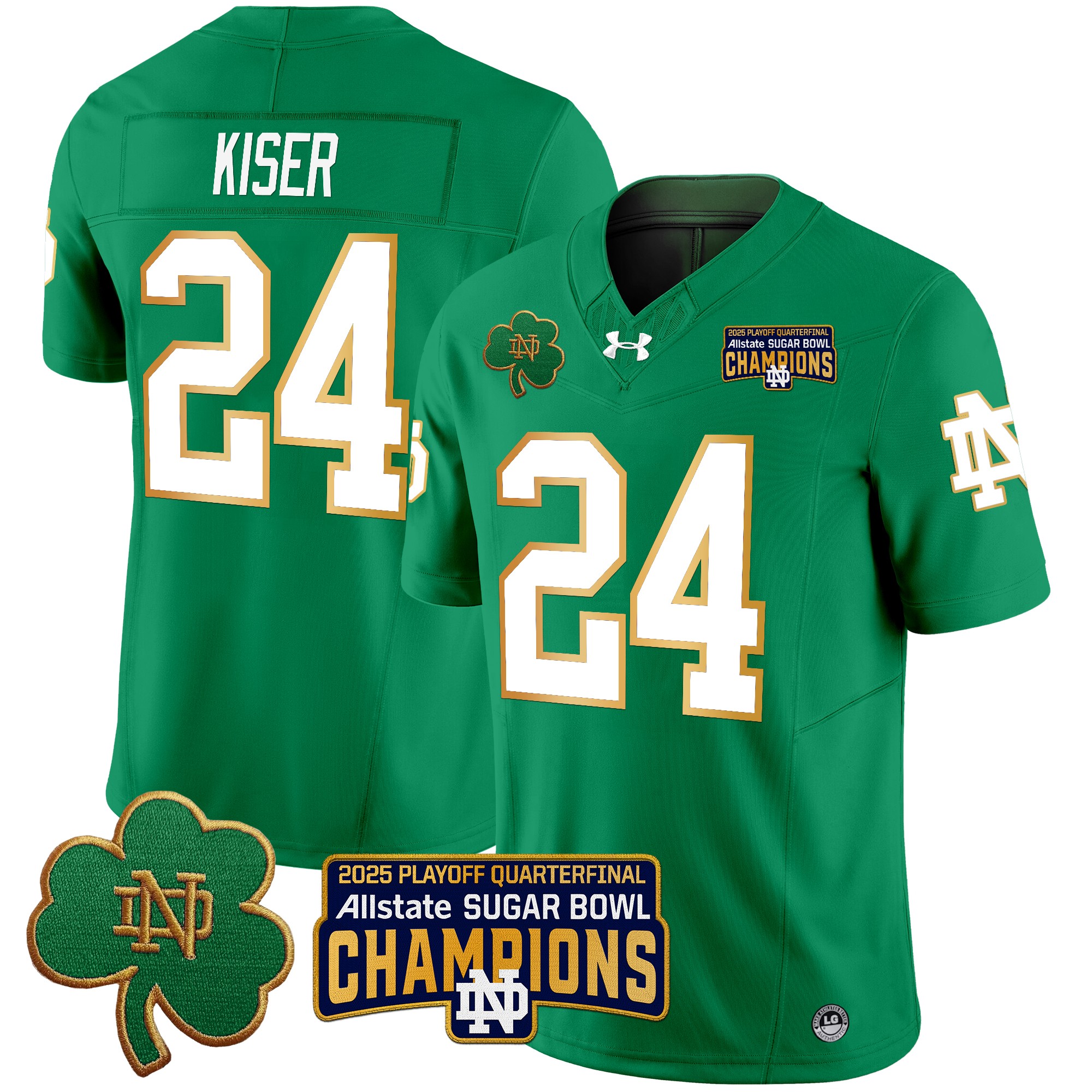Men's Notre Dame Fighting Irish Playoff 2025 Sugar Bowl Champions Patch Vapor Limited Jersey - All Stitched