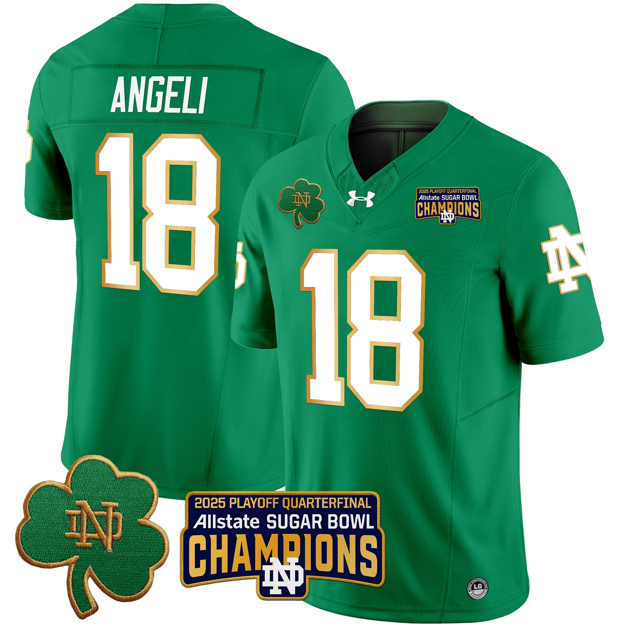Men's Notre Dame Fighting Irish Playoff 2025 Sugar Bowl Champions Patch Vapor Limited Jersey - All Stitched