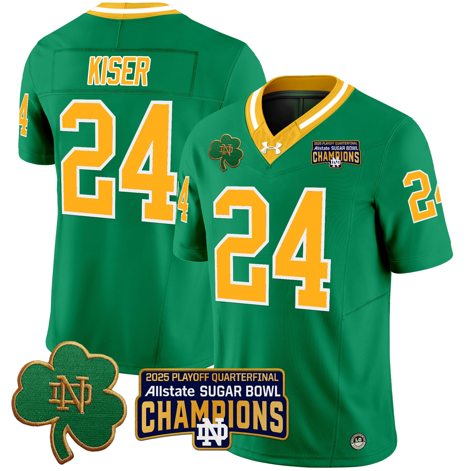 Men's Notre Dame Fighting Irish Playoff 2025 Sugar Bowl Champions Patch Vapor Limited Jersey - All Stitched