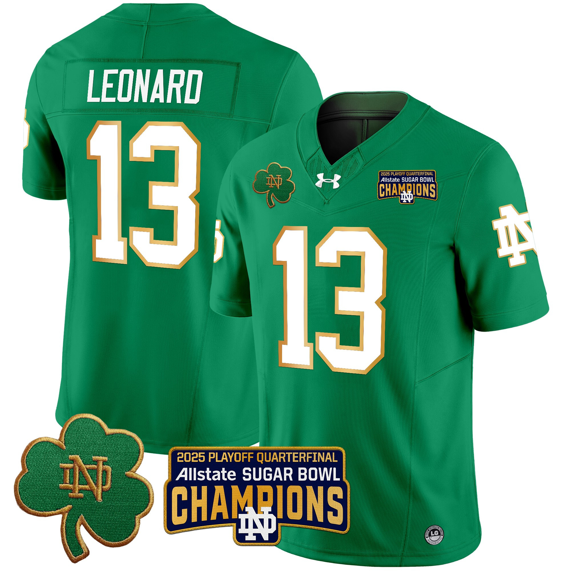 Men's Notre Dame Fighting Irish Playoff 2025 Sugar Bowl Champions Patch Vapor Limited Jersey - All Stitched