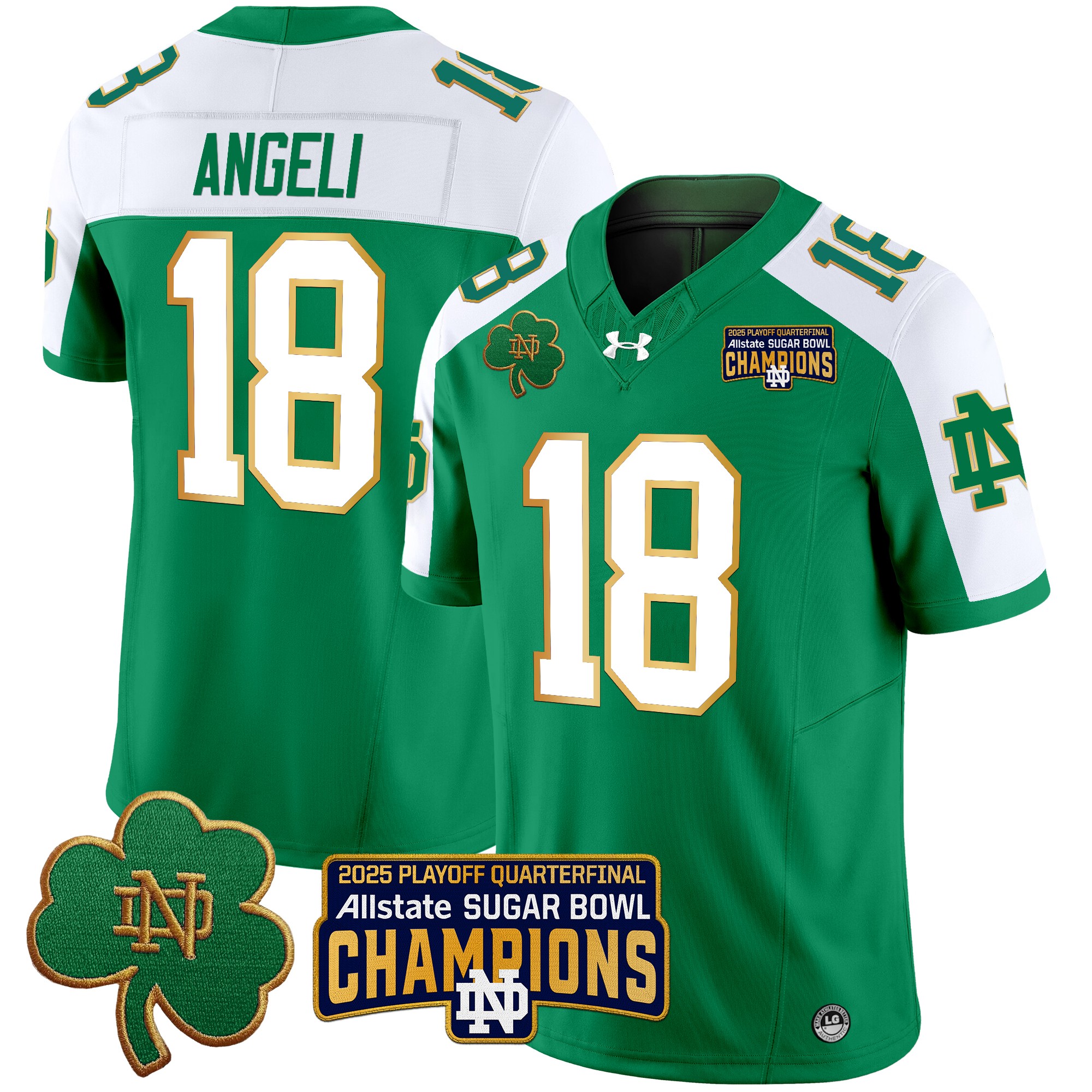 Men's Notre Dame Fighting Irish Playoff 2025 Sugar Bowl Champions Patch Vapor Limited Jersey - All Stitched