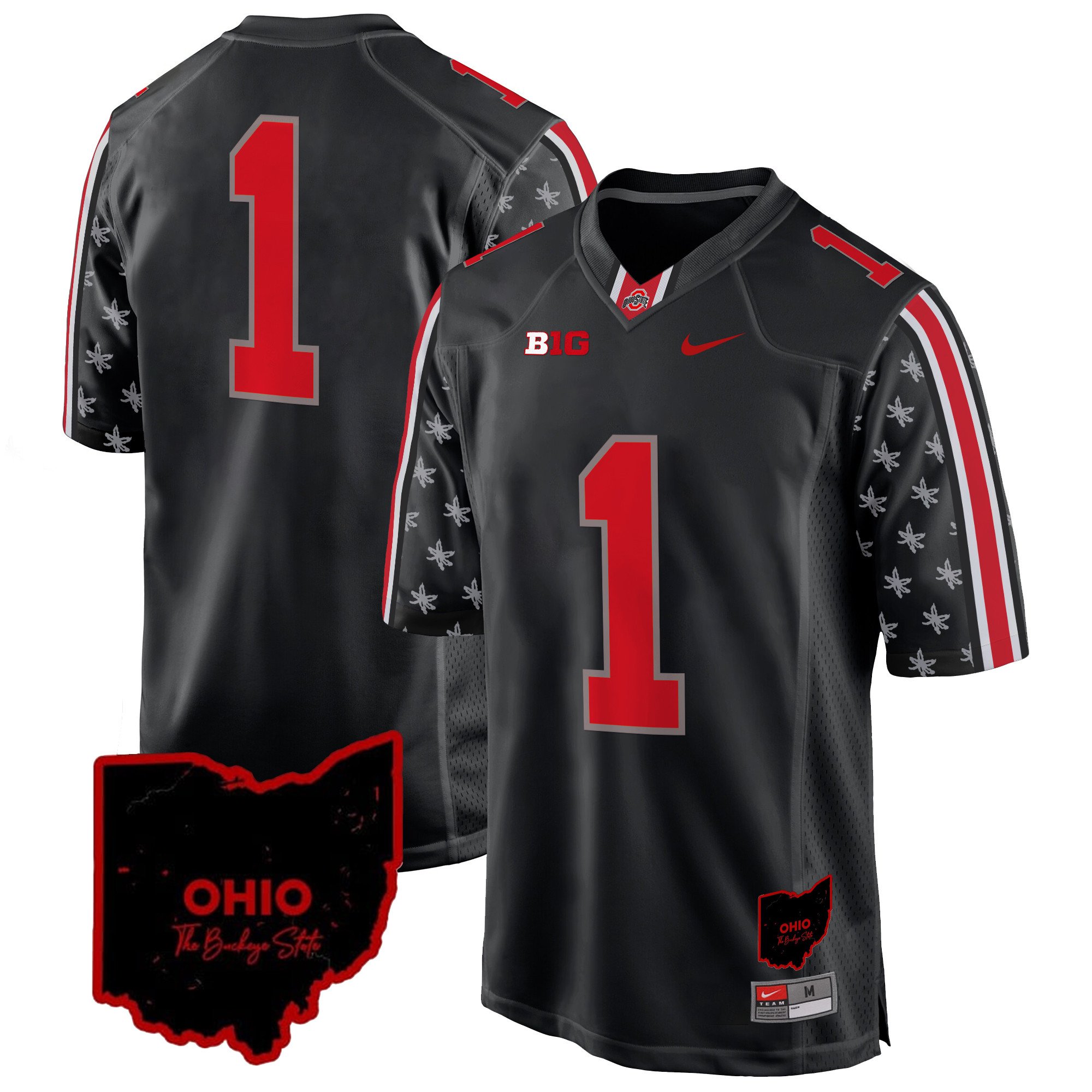 Men's Ohio State Buckeyes 2024 Home Patch Game Jersey - All Stitched