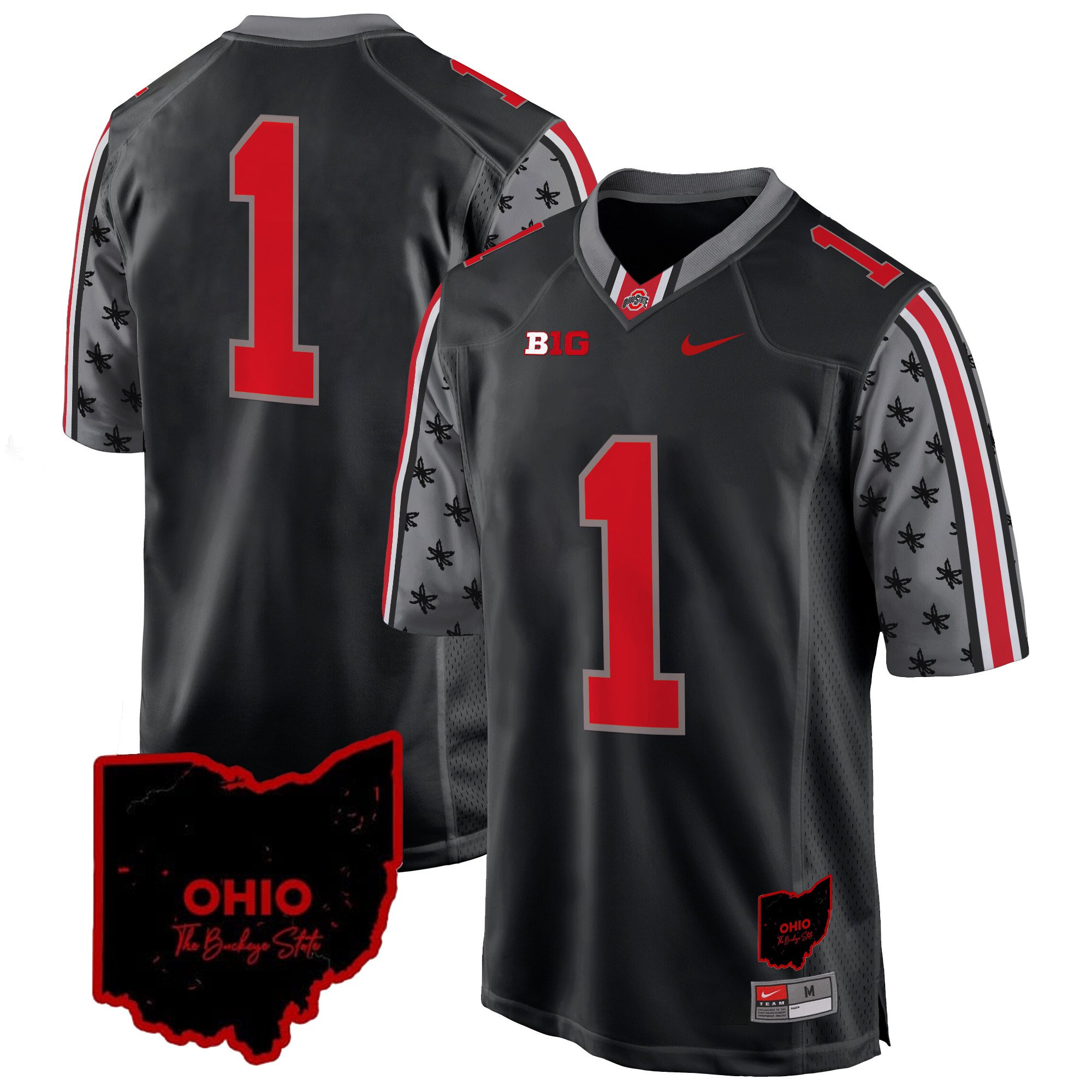 Men's Ohio State Buckeyes 2024 Home Patch Game Jersey - All Stitched